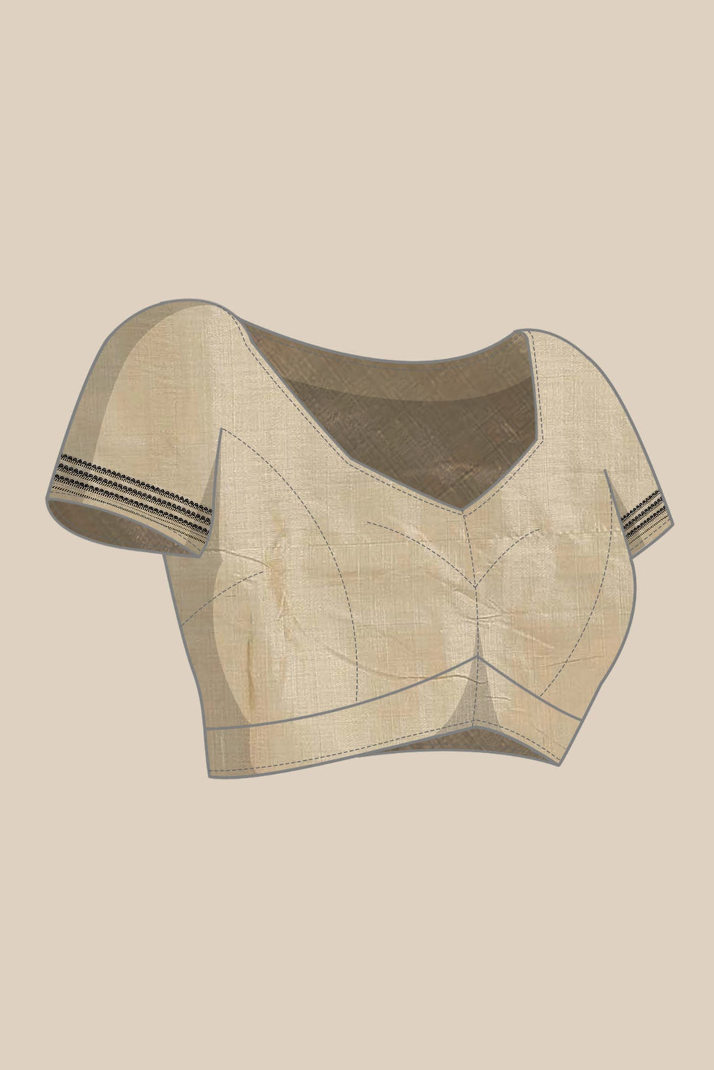 Beige Assam Silk Saree