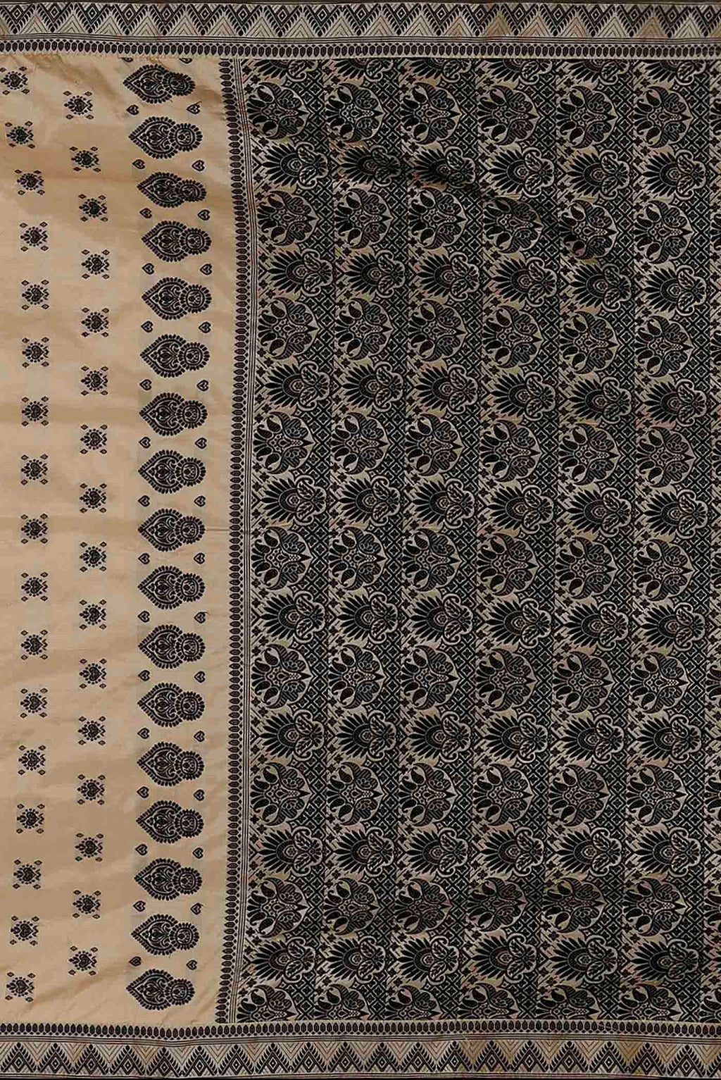 Beige Assam Silk Saree