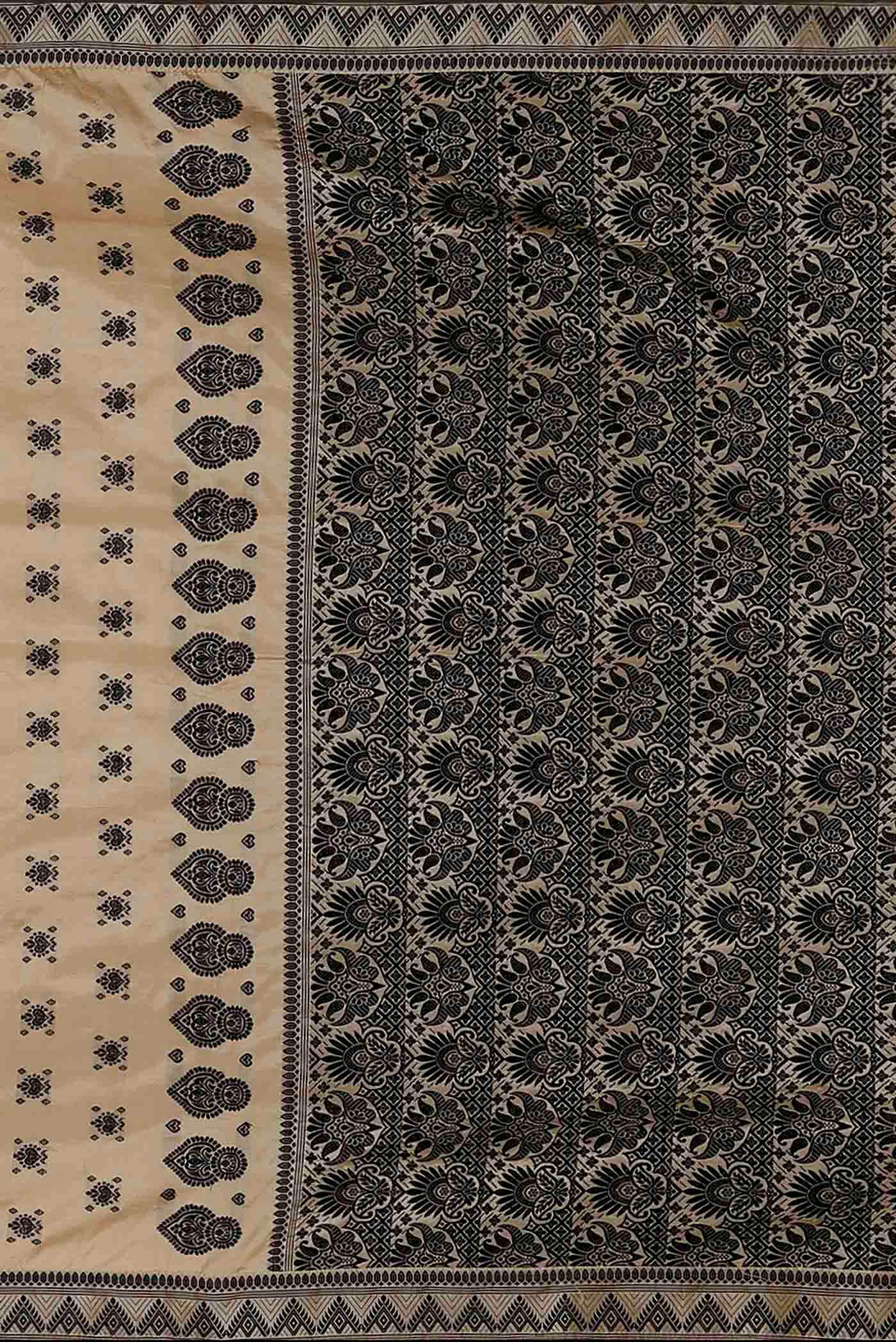 Beige Assam Silk Saree