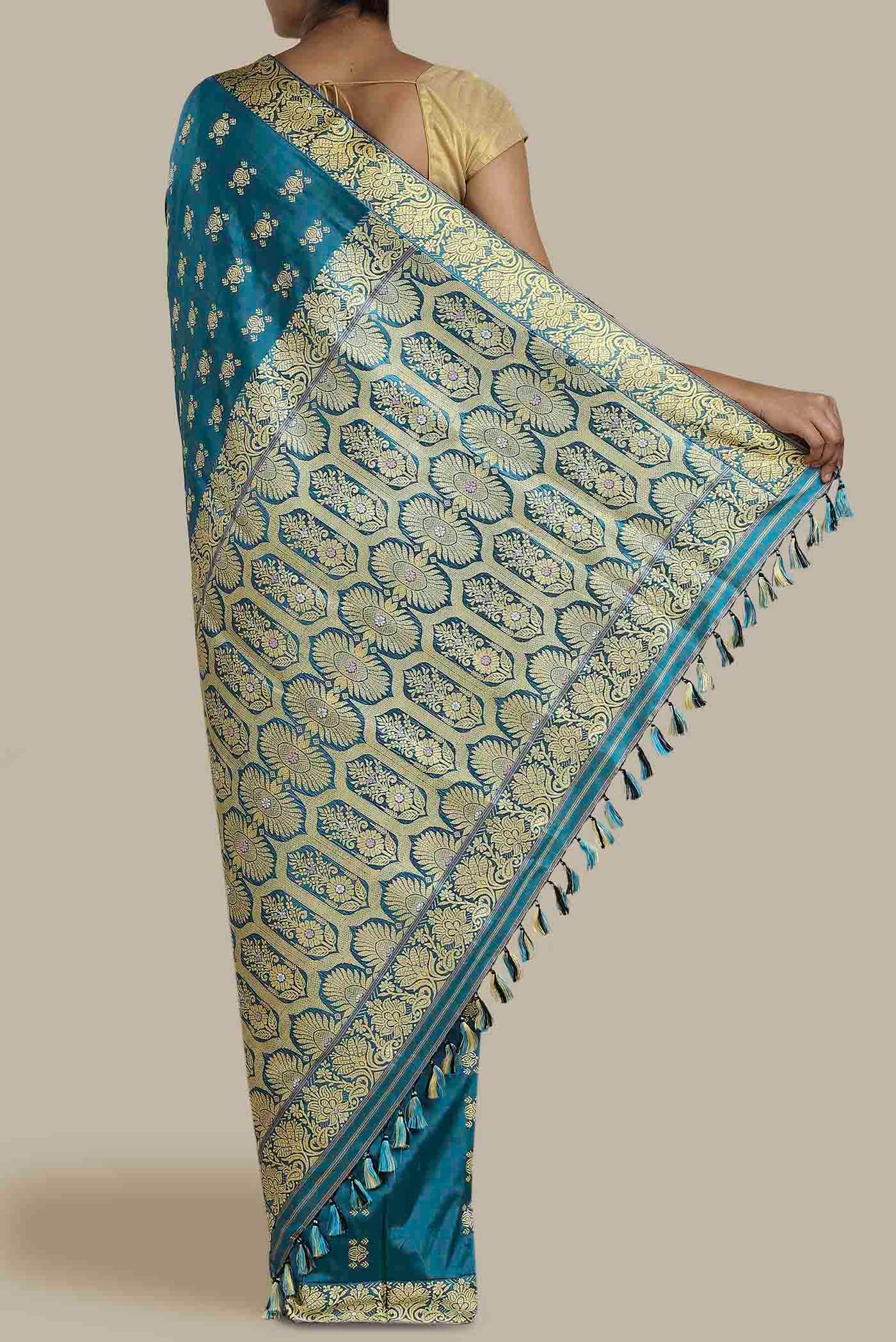 Blue Assam Silk Saree