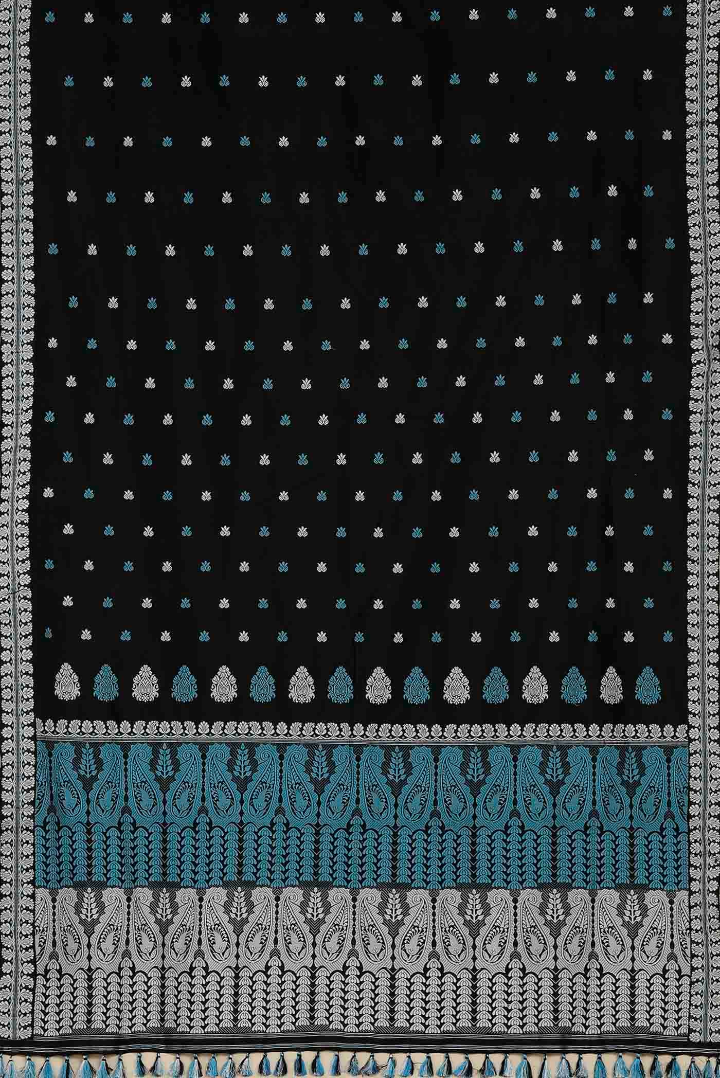 Black Assam Silk Saree