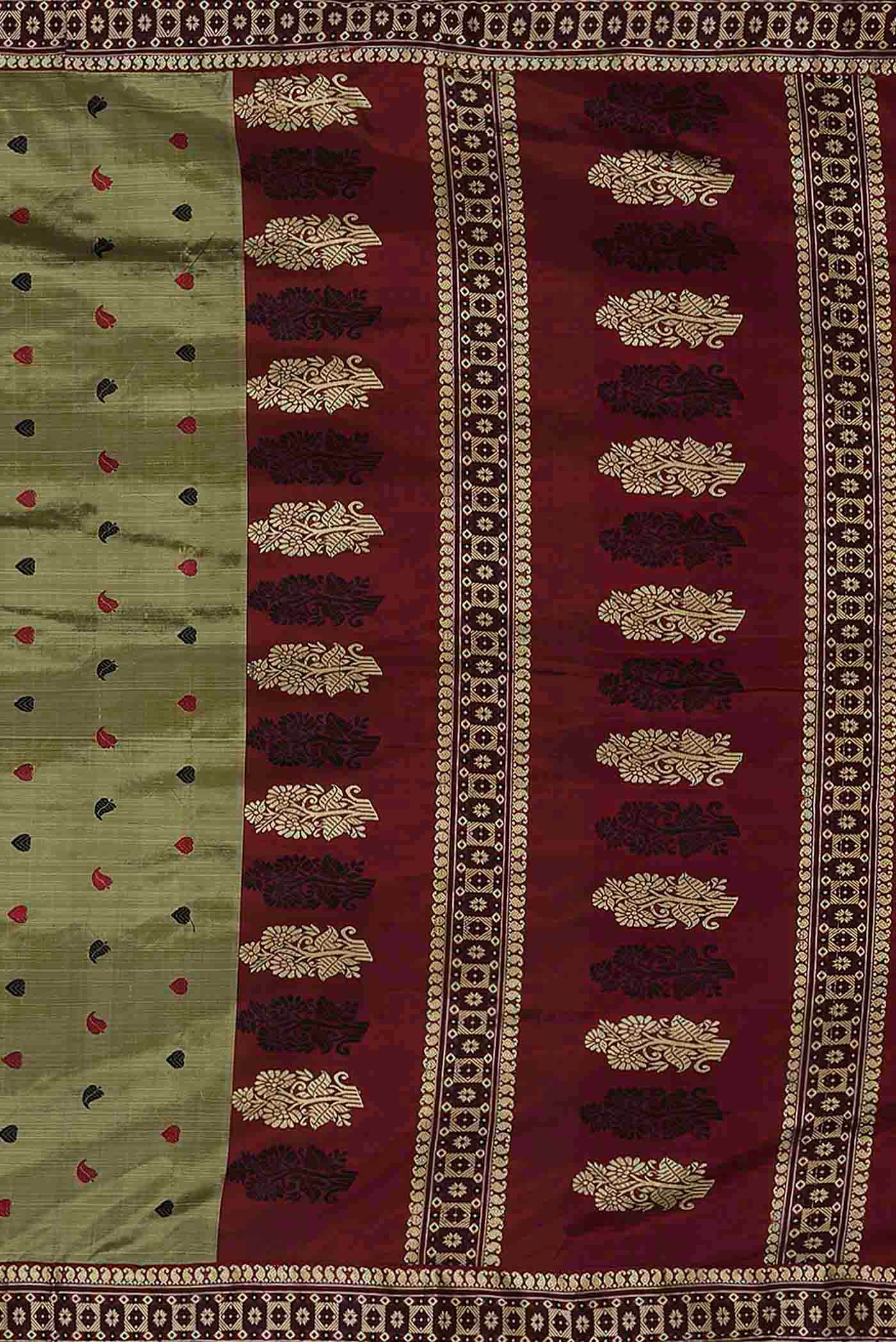 Green Assam Silk Saree