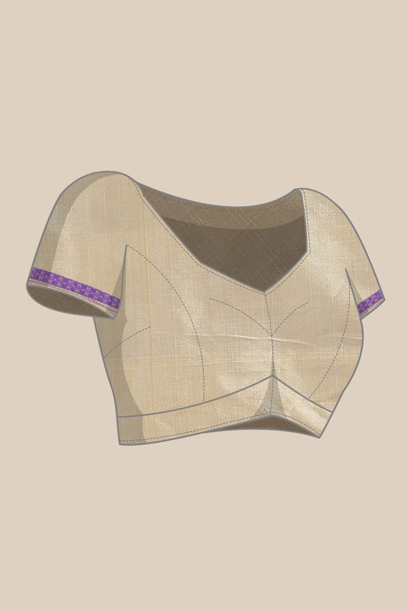 Beige Assam Silk Saree