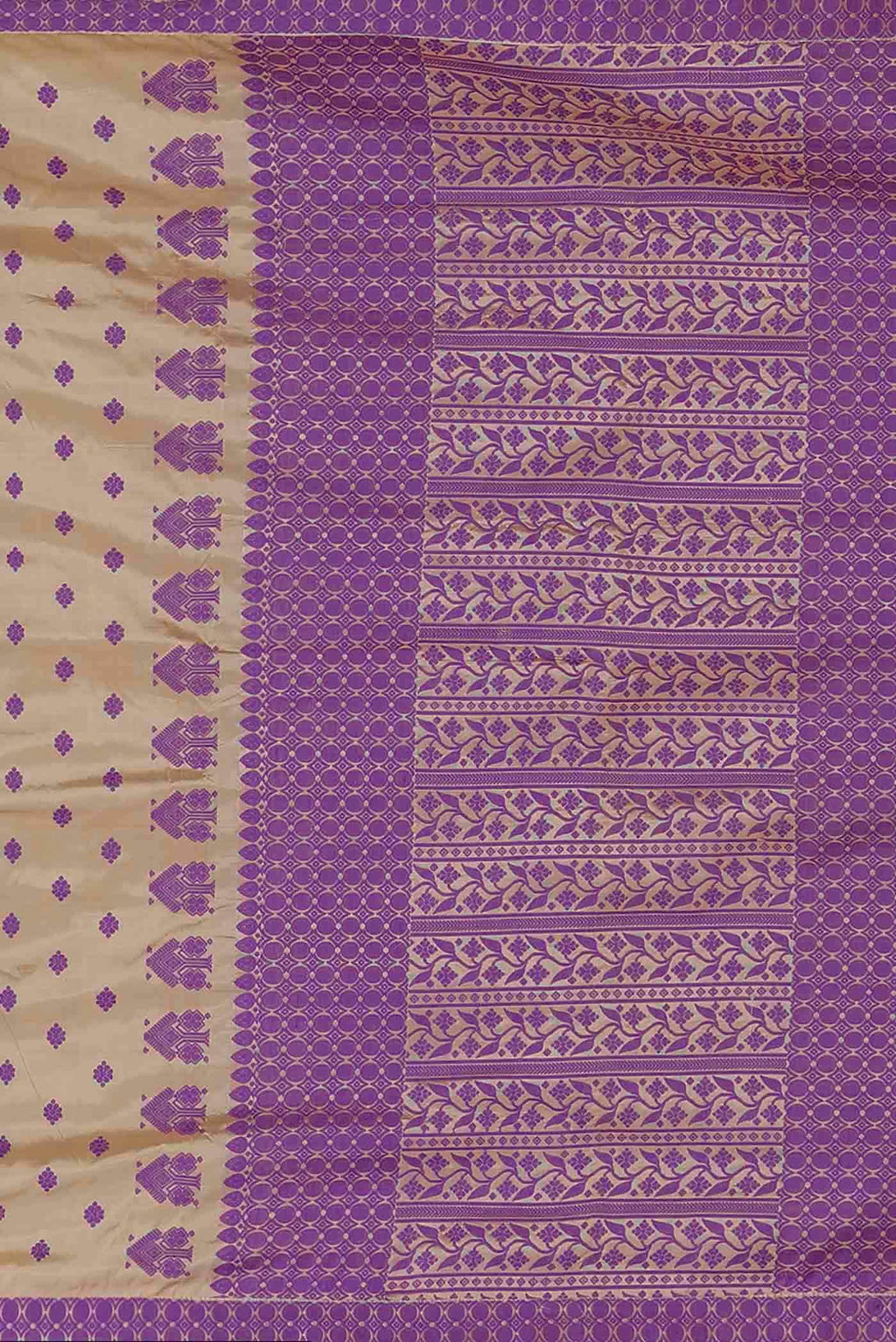 Beige Assam Silk Saree