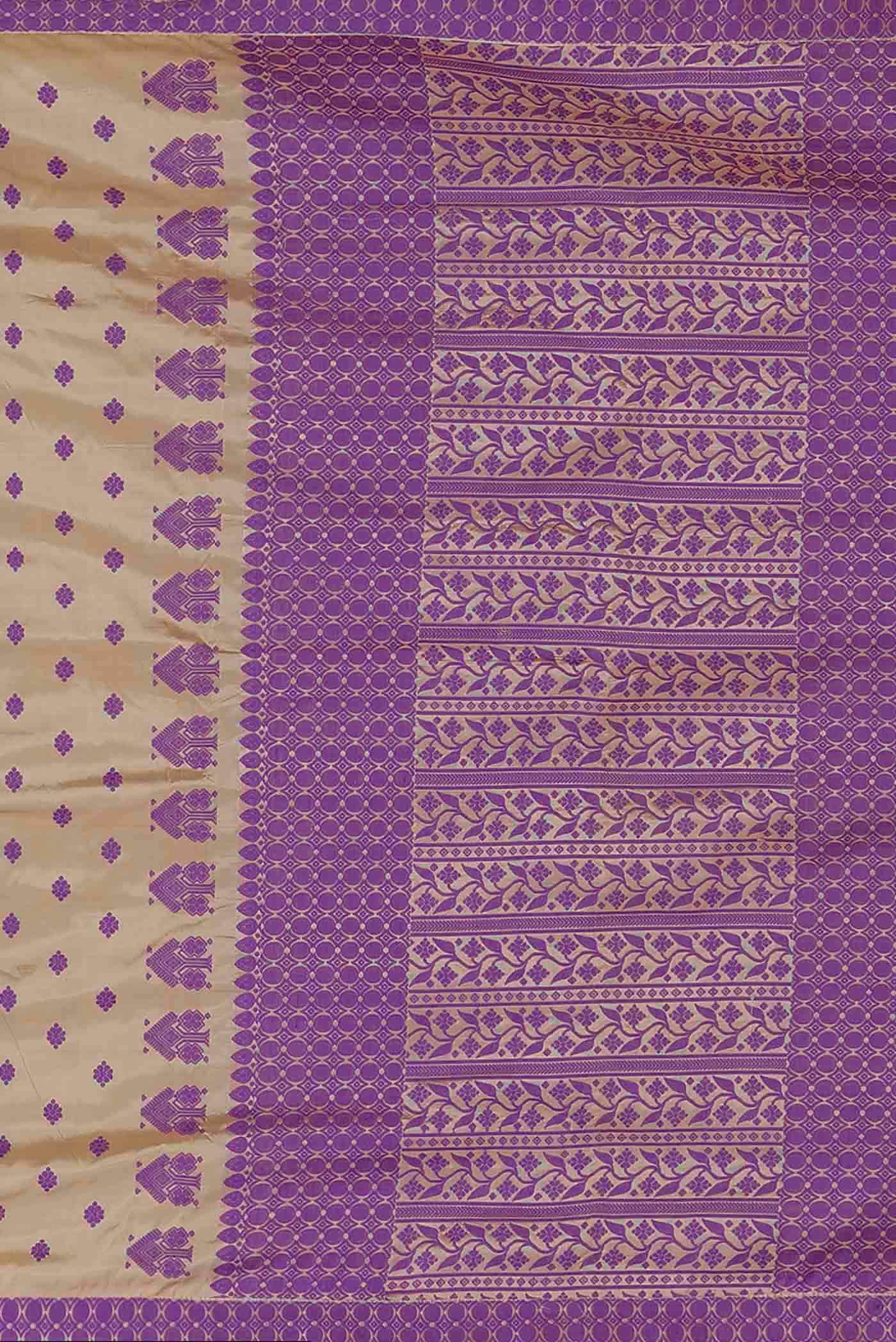 Beige Assam Silk Saree
