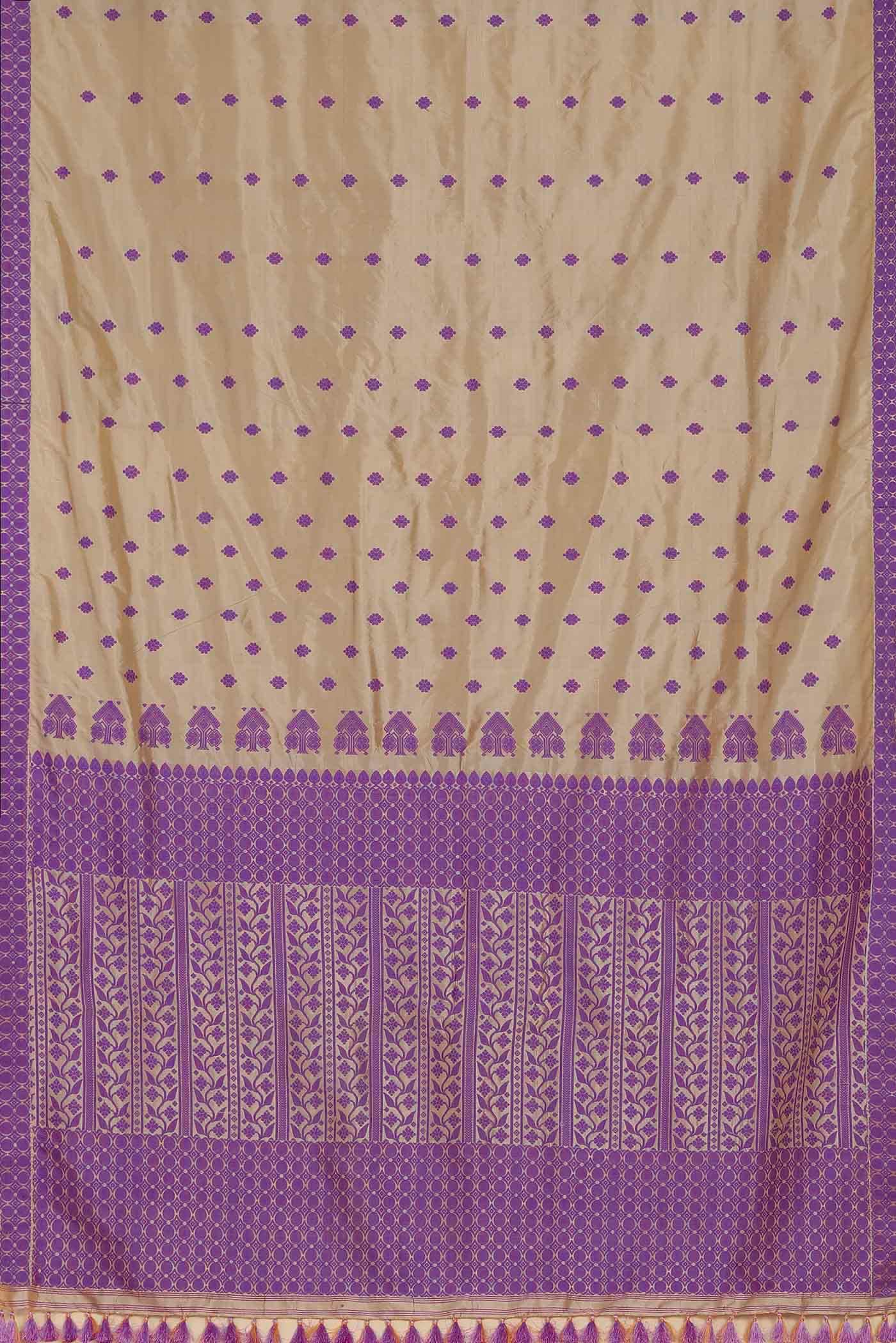 Beige Assam Silk Saree