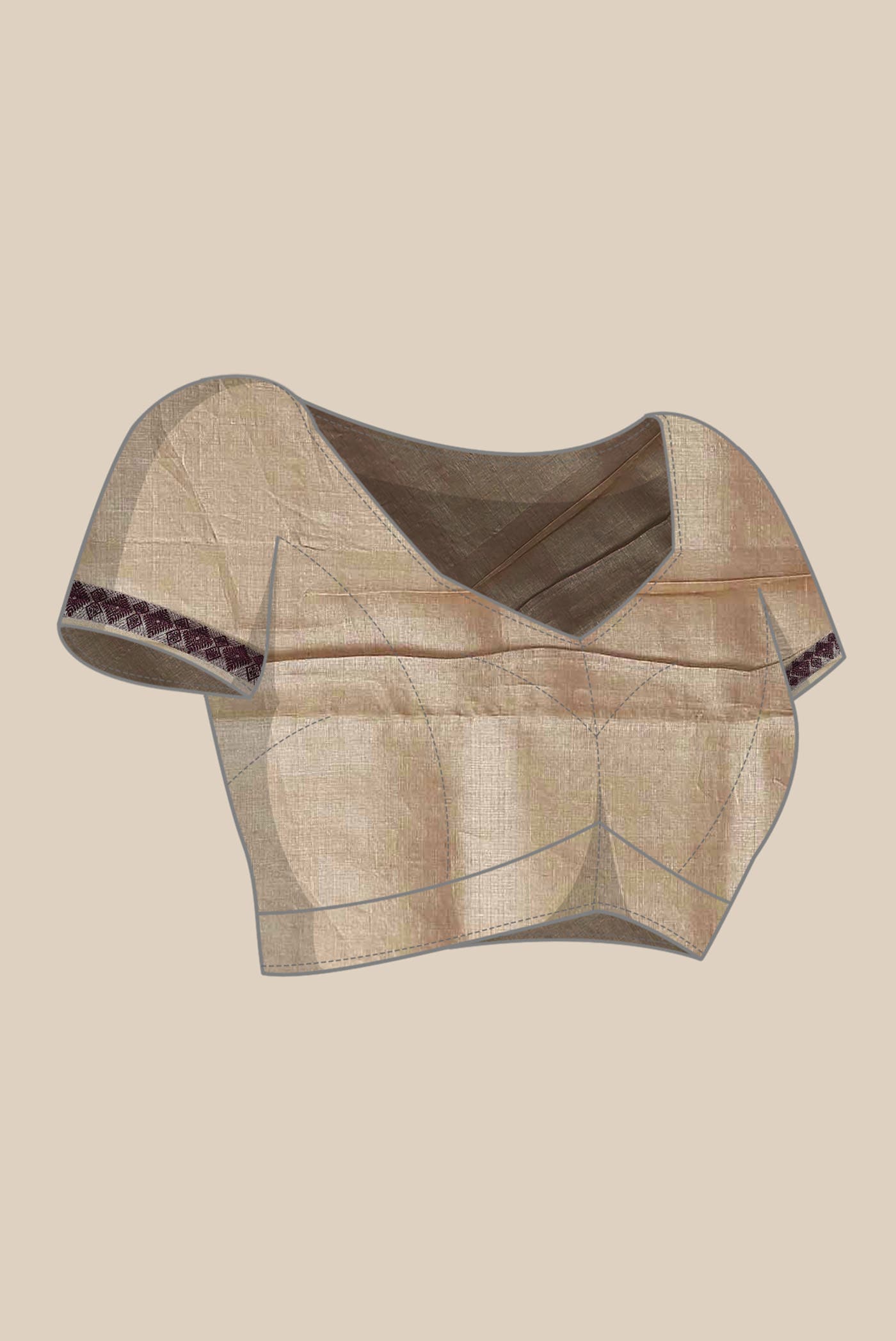 Beige Assam Silk Saree