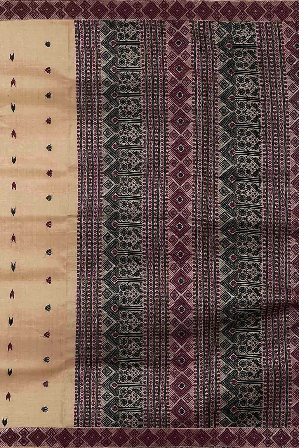 Beige Assam Silk Saree