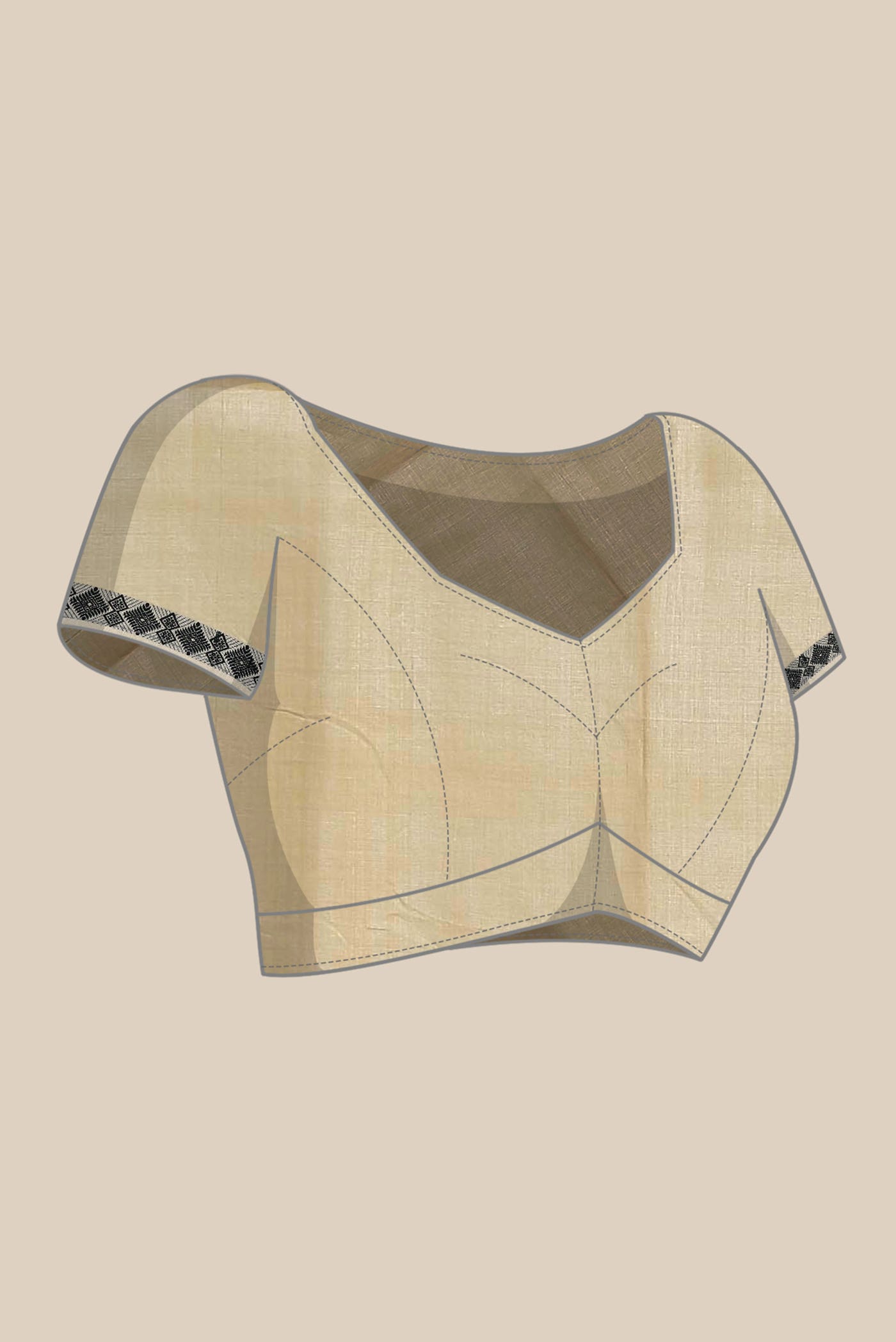 Beige Assam Silk Saree