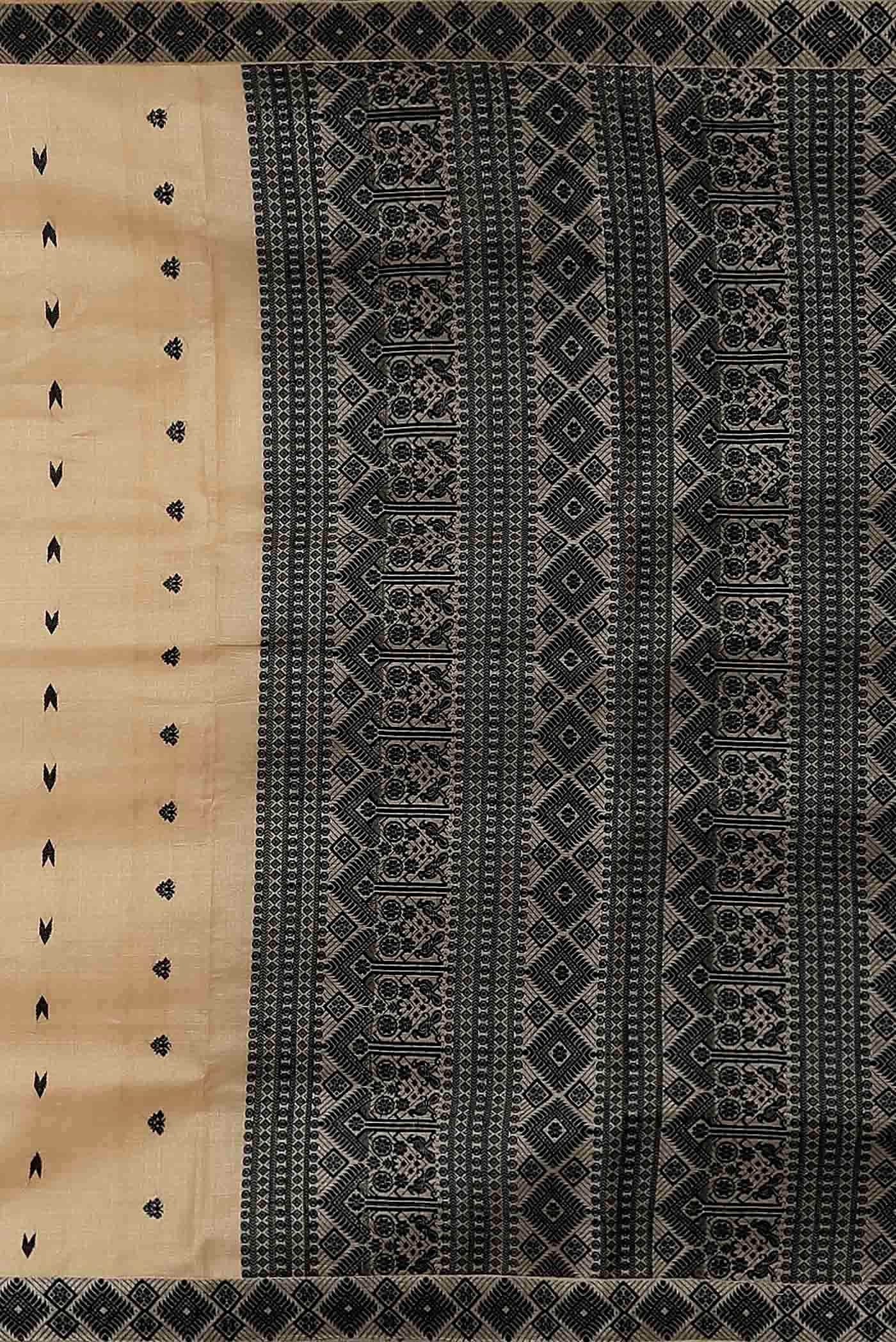 Beige Assam Silk Saree