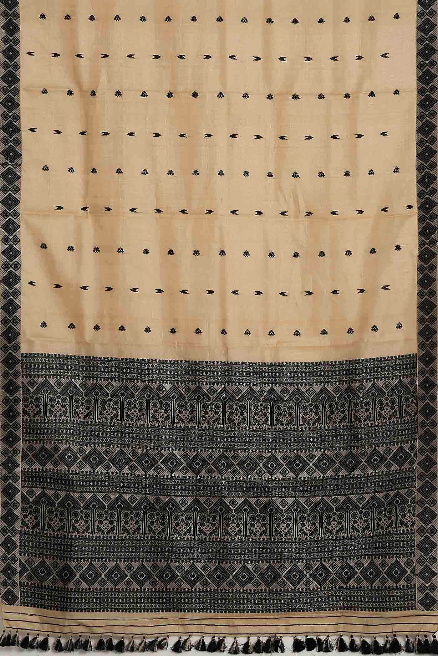 Beige Assam Silk Saree