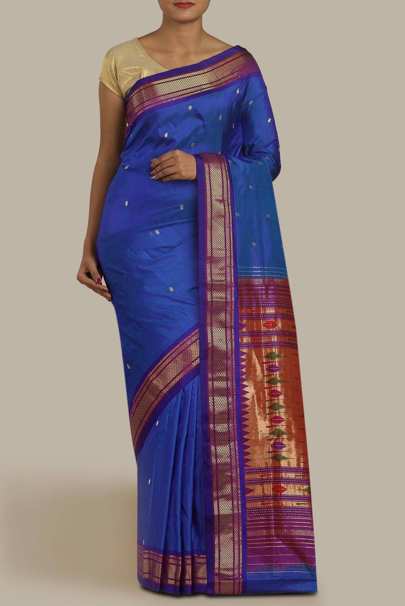 Royal Blue Paithani Silk Saree