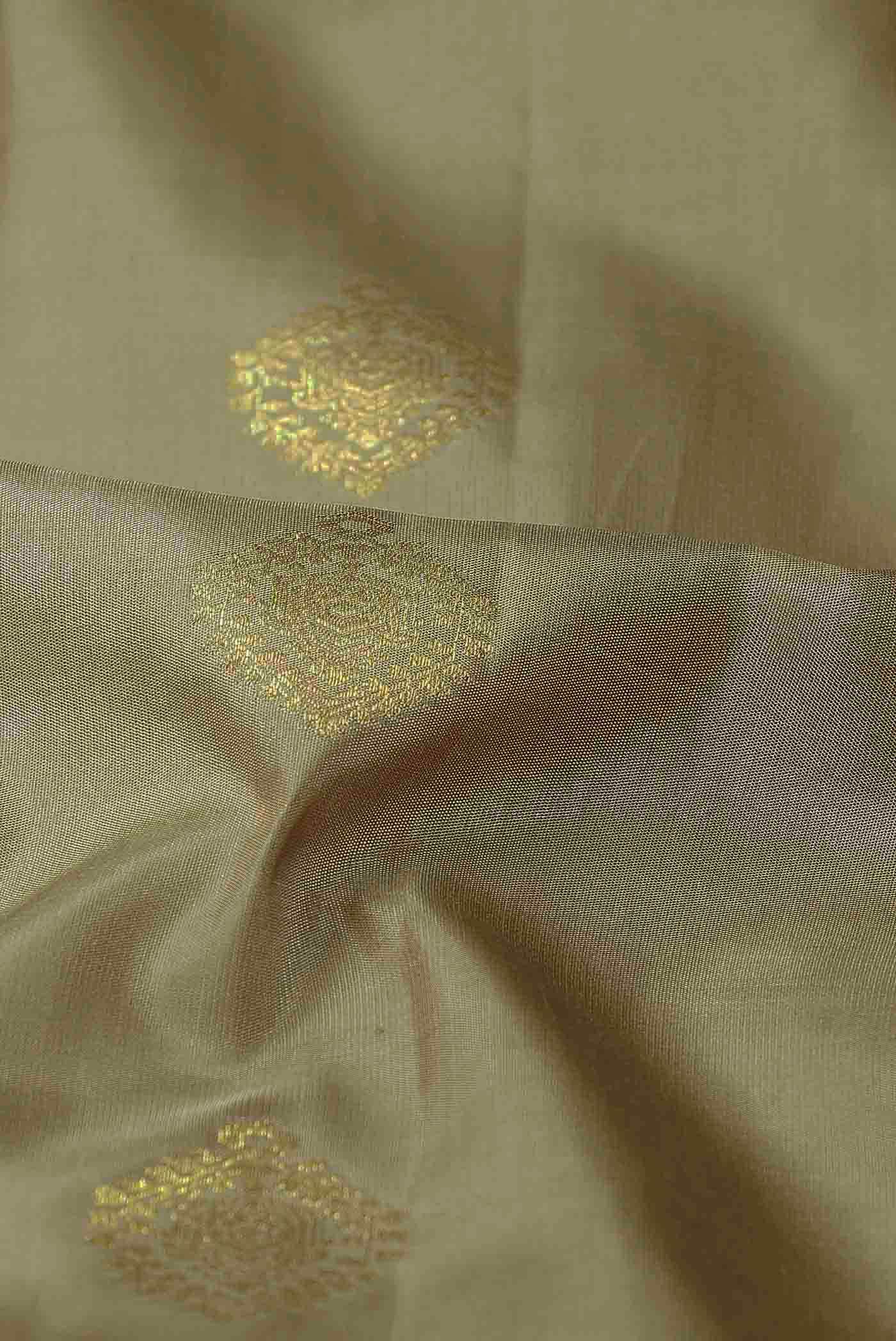 Beige Kanchipuram Silk Saree