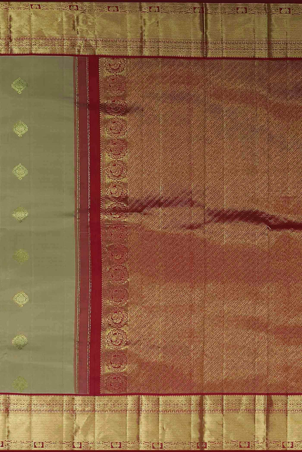 Beige Kanchipuram Silk Saree