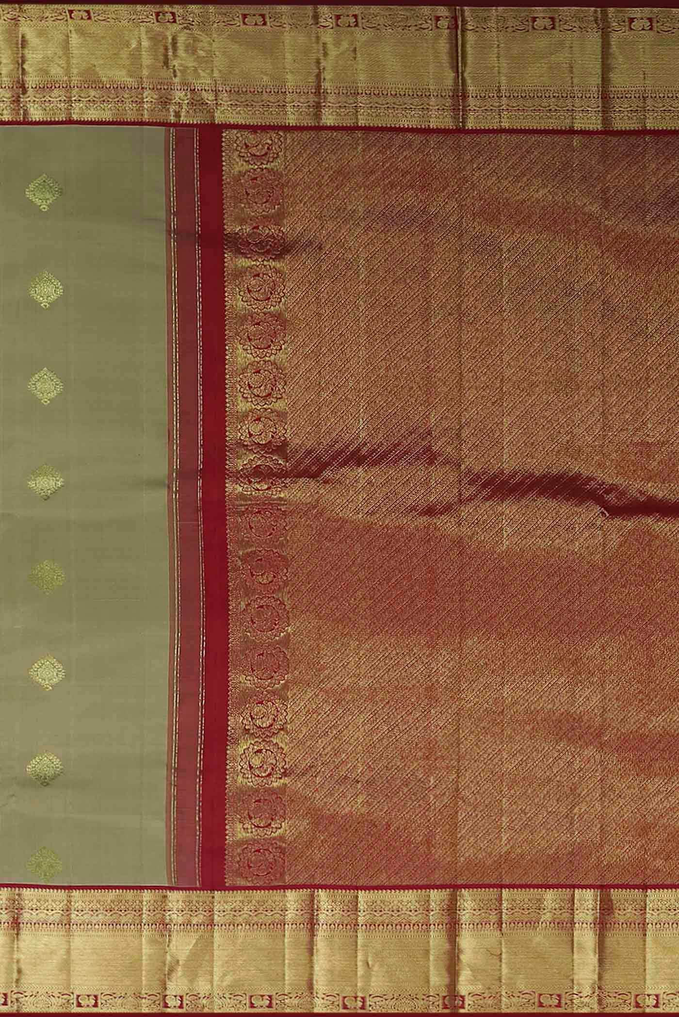 Beige Kanchipuram Silk Saree