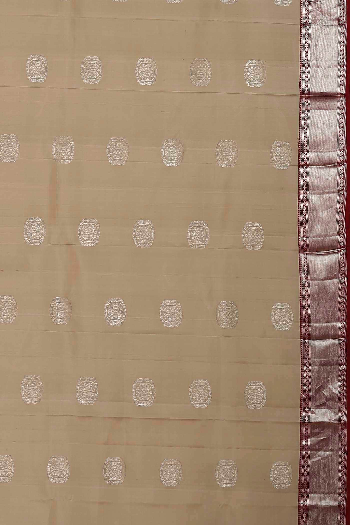 Beige Kanchipuram Silk Saree