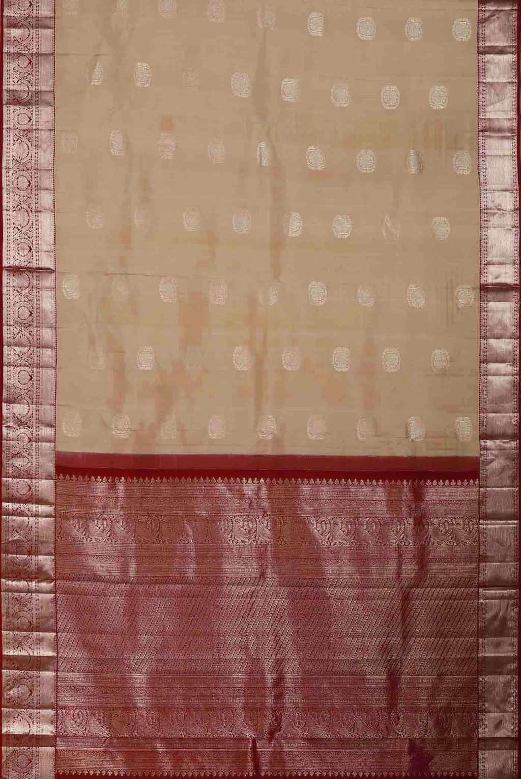 Beige Kanchipuram Silk Saree