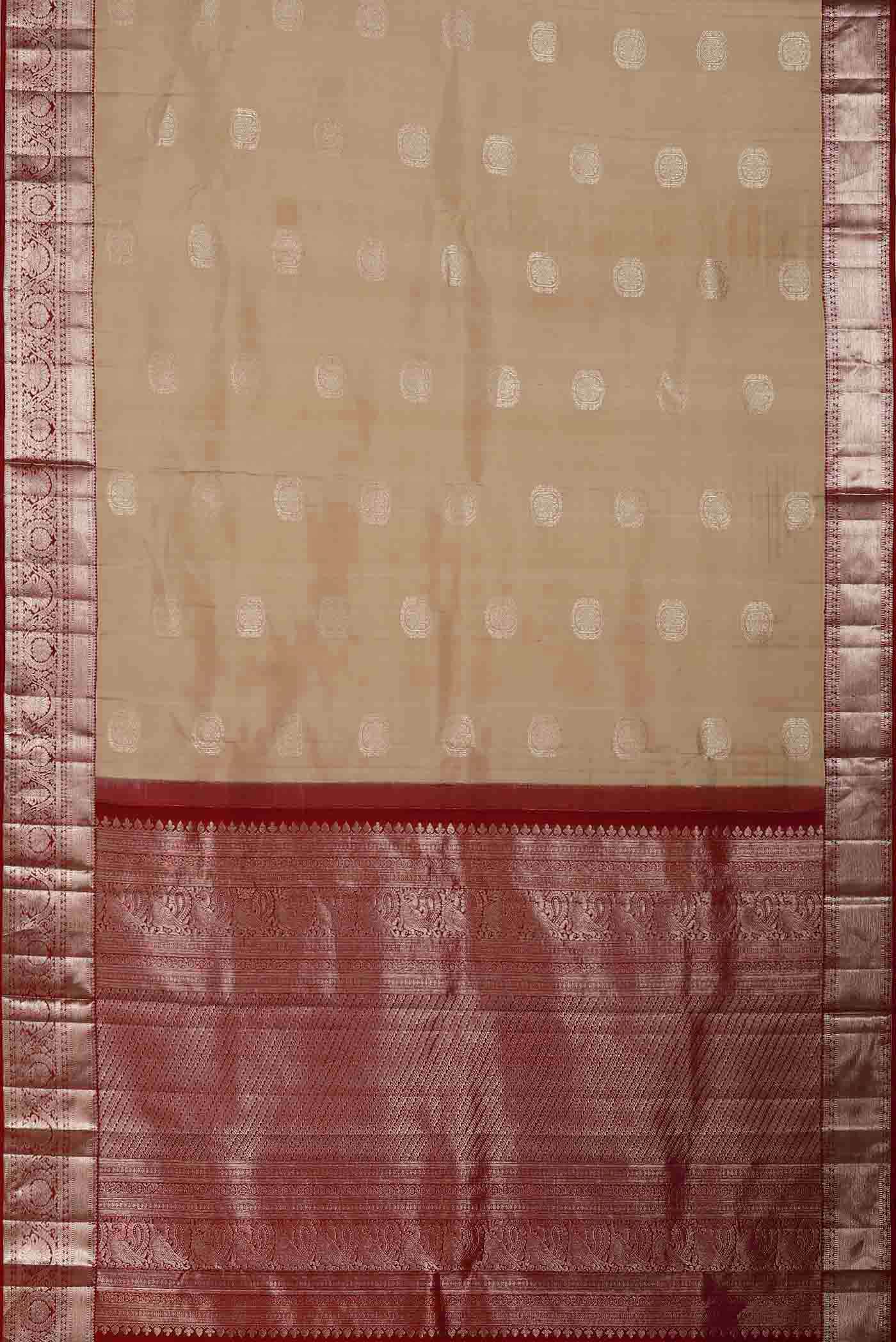 Beige Kanchipuram Silk Saree