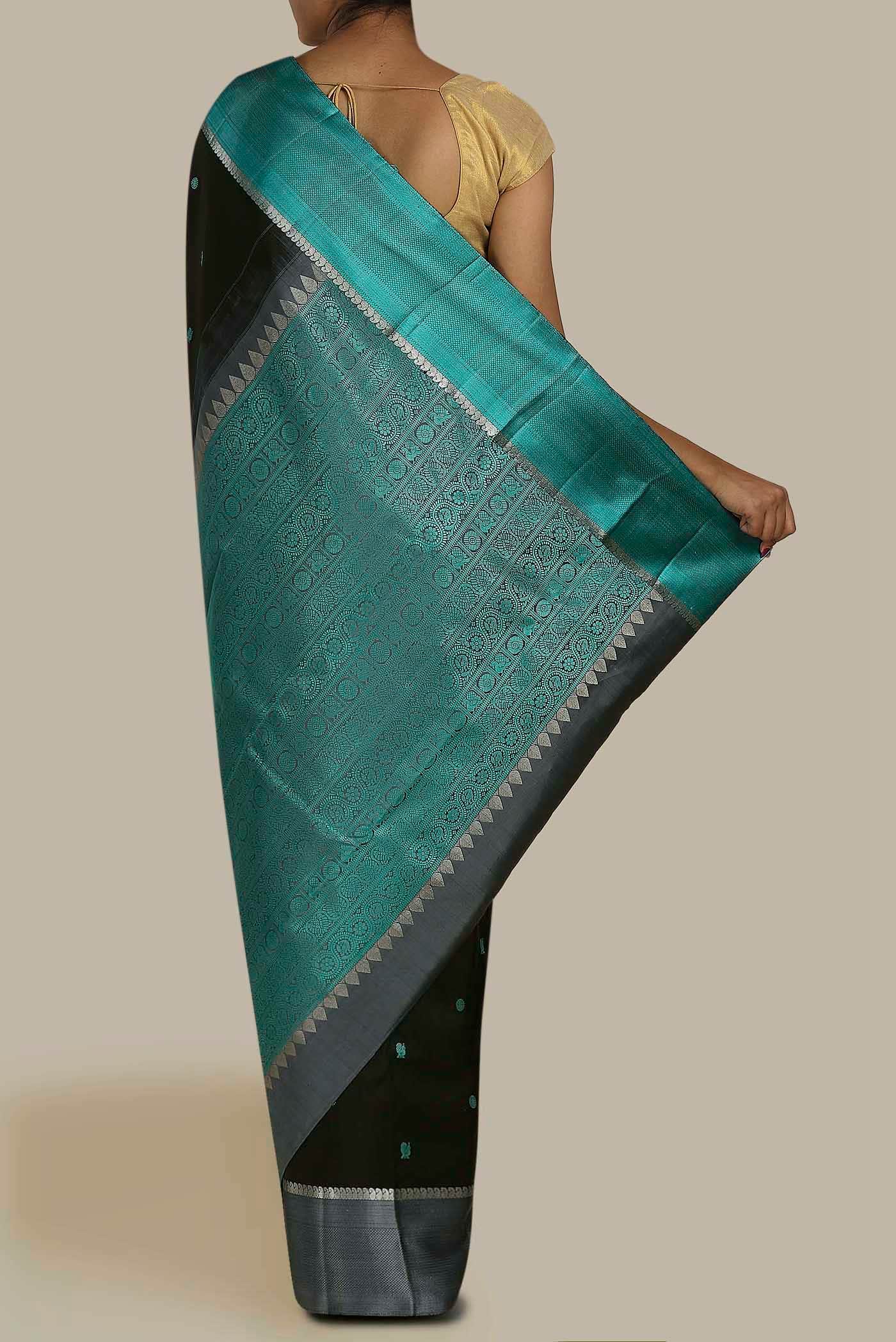 Black Kanchipuram Silk Saree