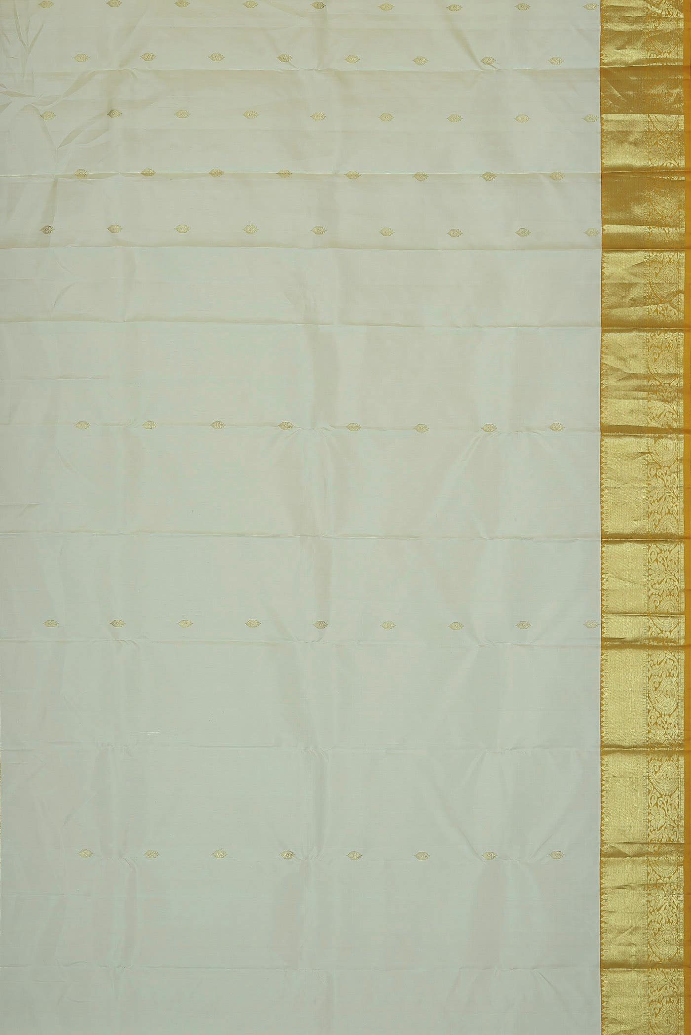 Cream Kanchipuram Silk Saree
