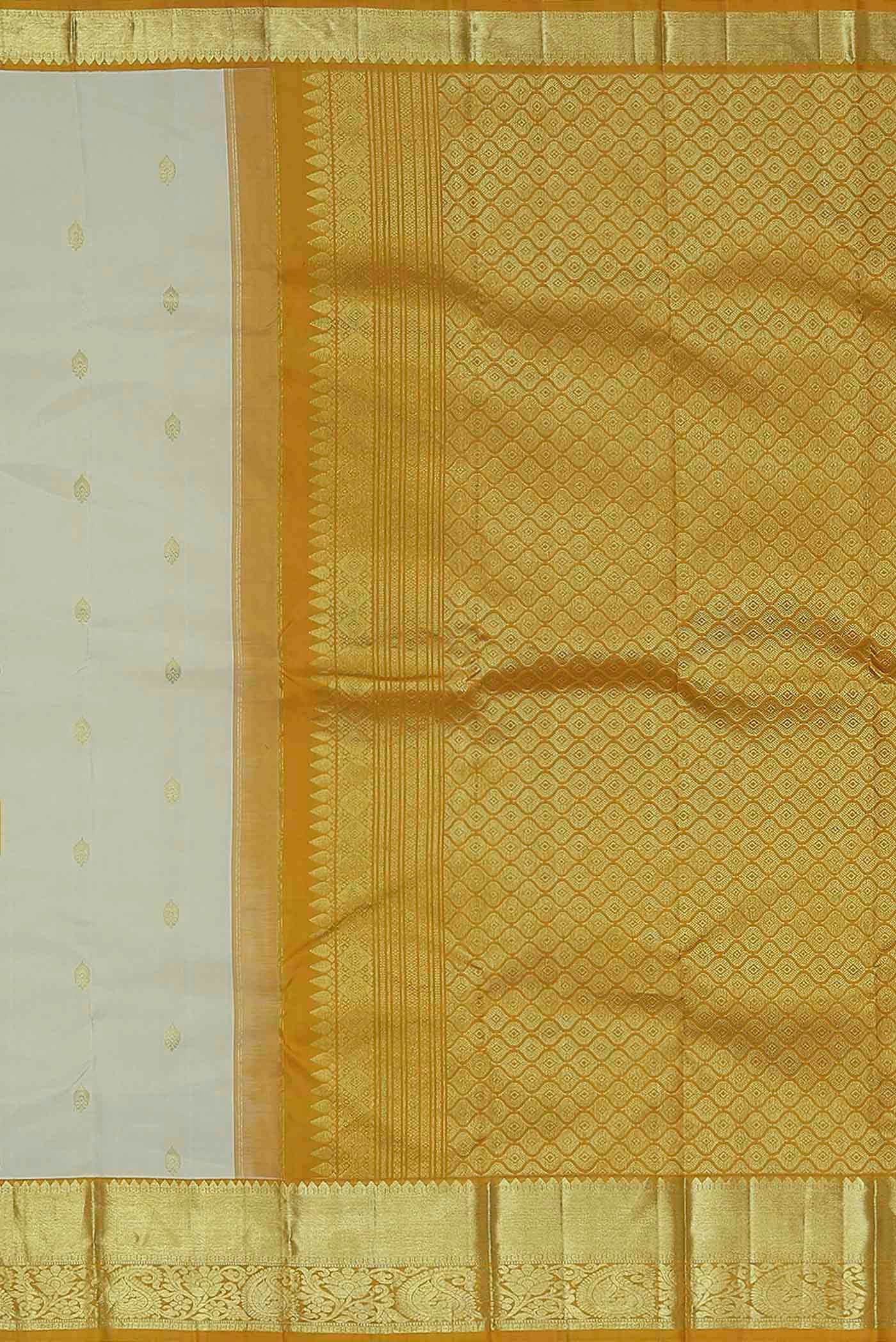 Cream Kanchipuram Silk Saree