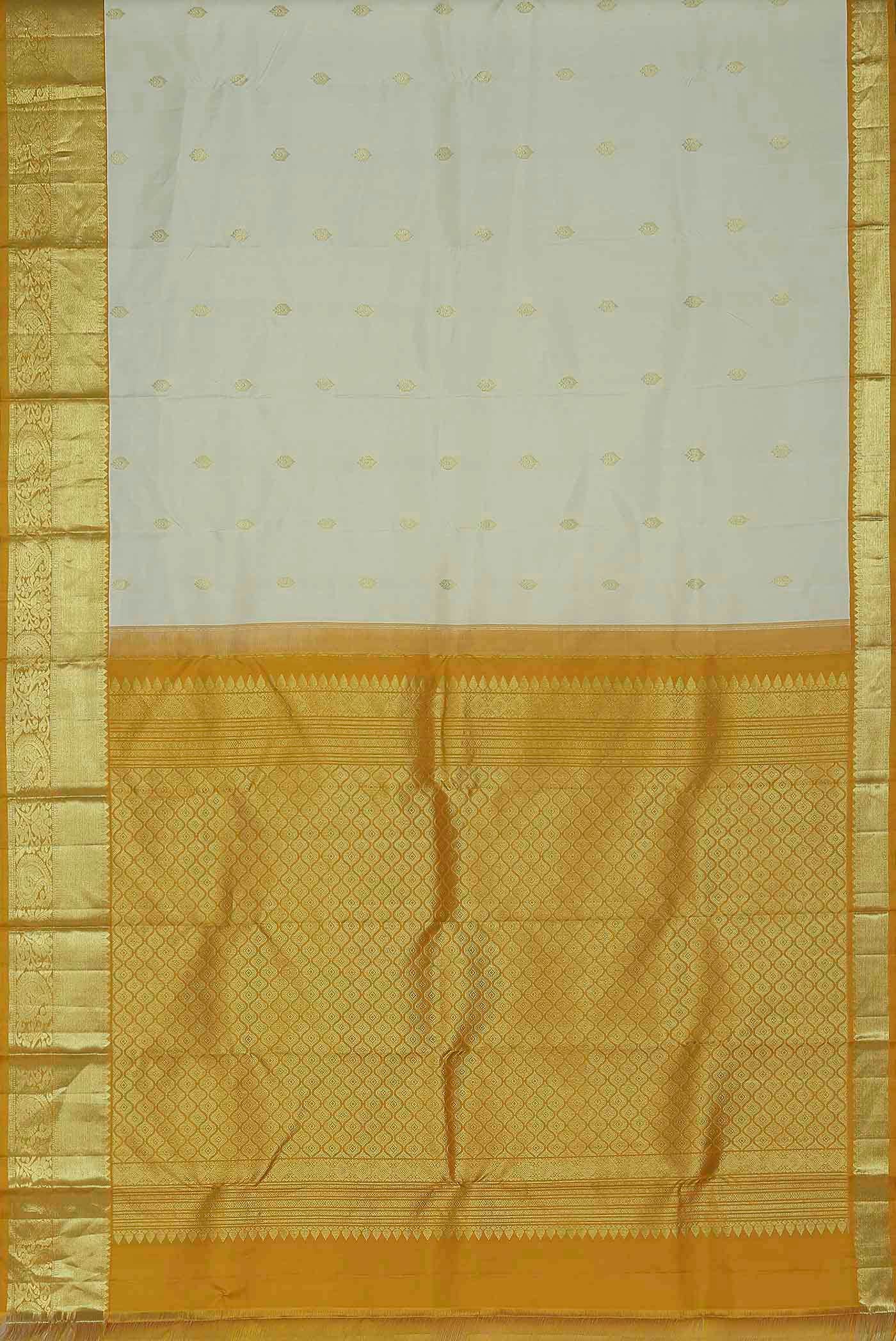 Cream Kanchipuram Silk Saree