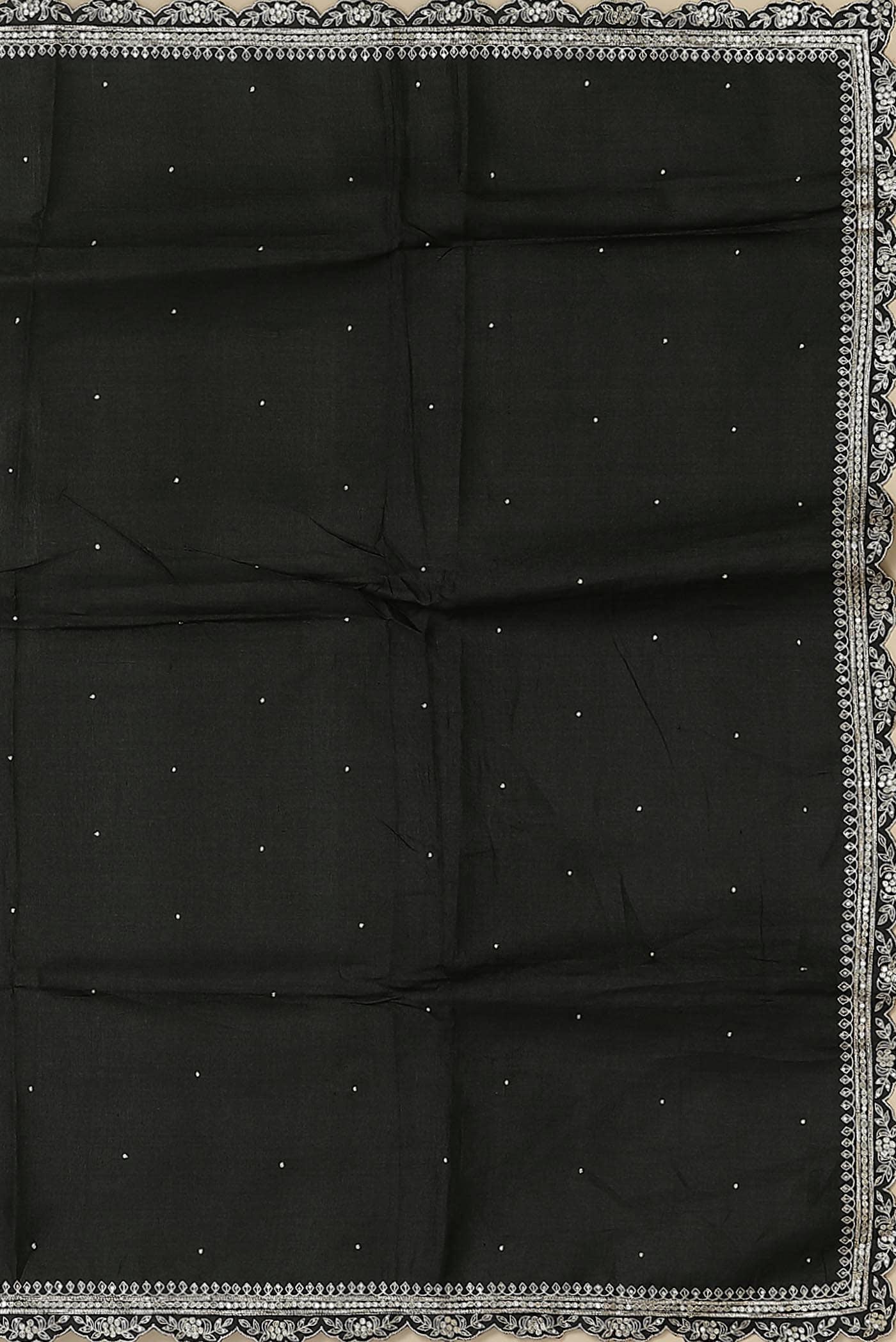 Black Bhagalpuri Tussar Silk Saree