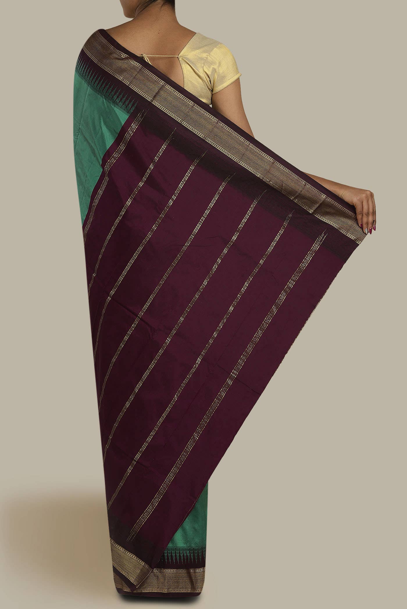 Green Blended Bangalore Silk Saree