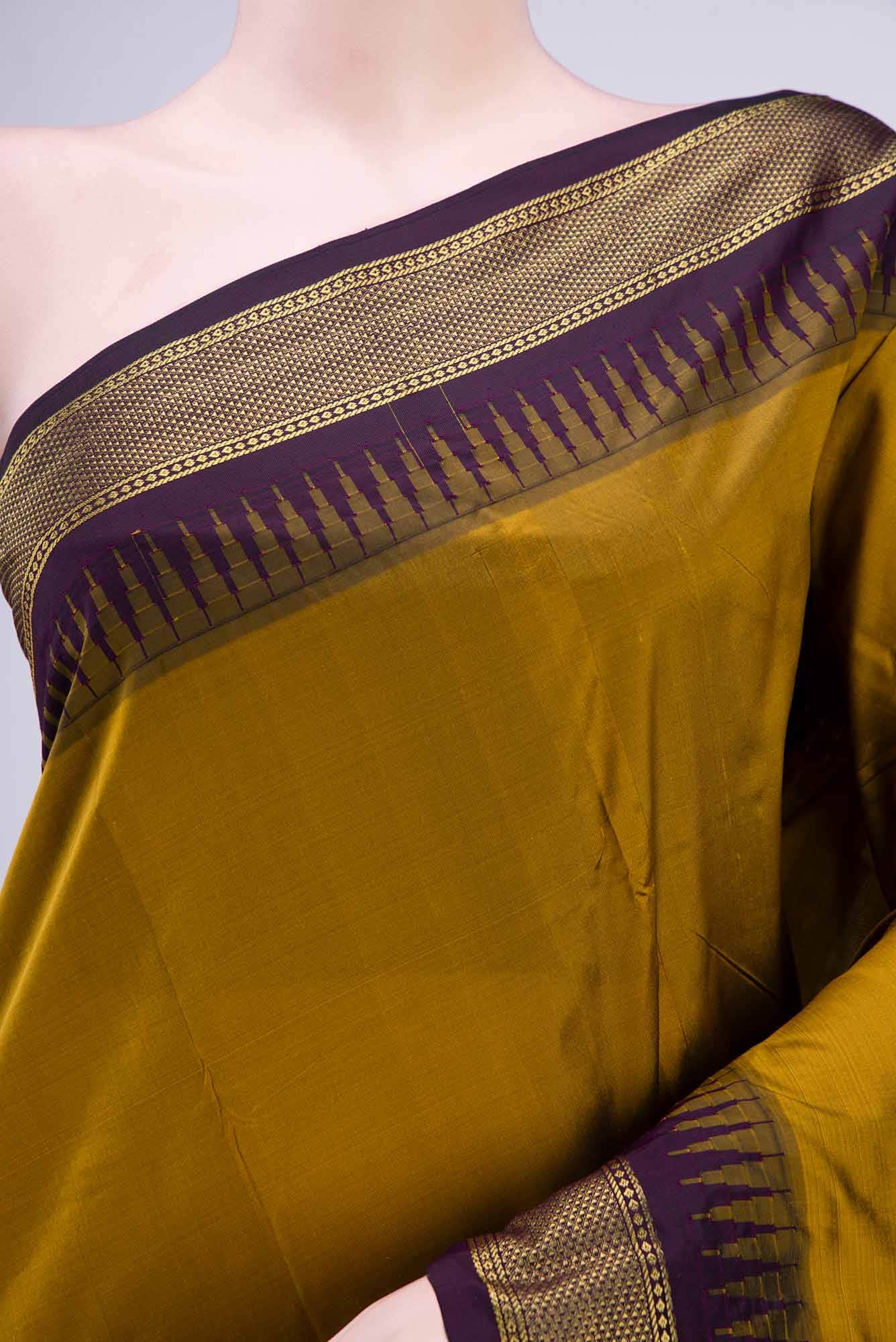 Golden Blended Bangalore Silk Saree