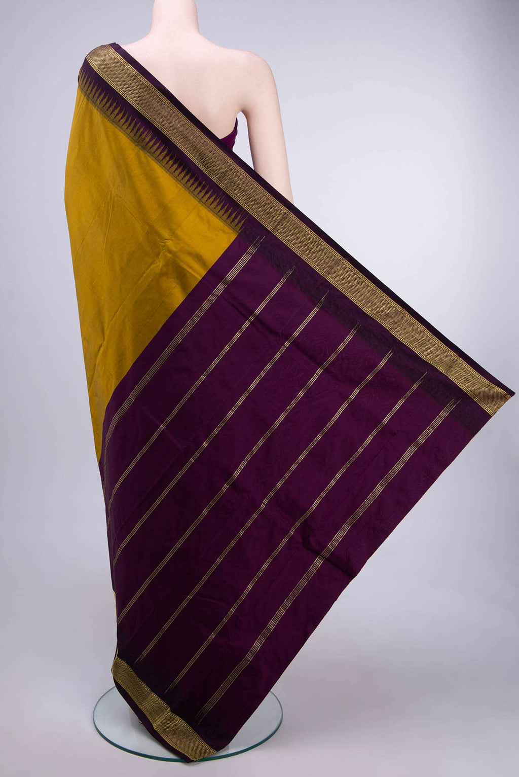 Golden Blended Bangalore Silk Saree