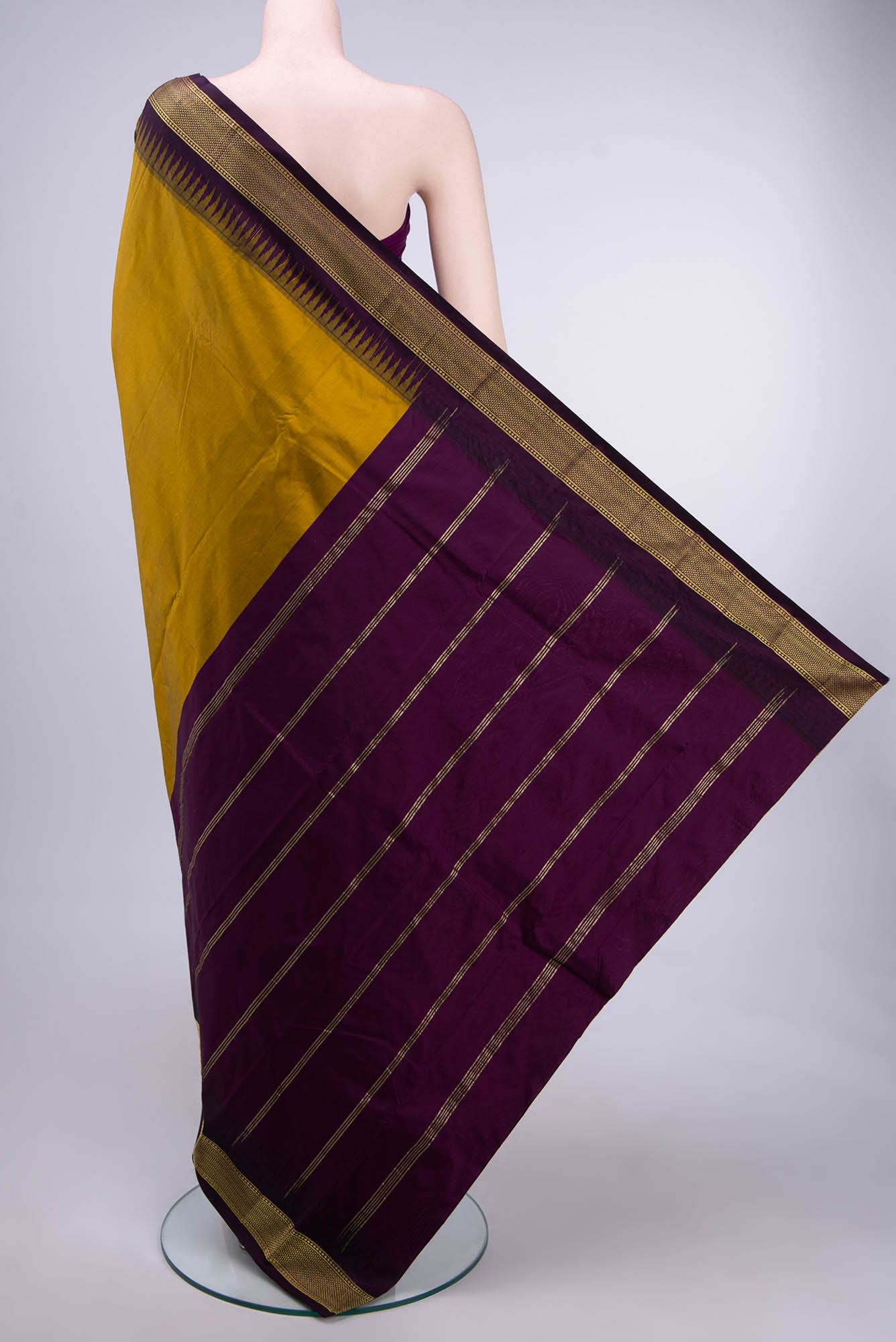 Golden Blended Bangalore Silk Saree