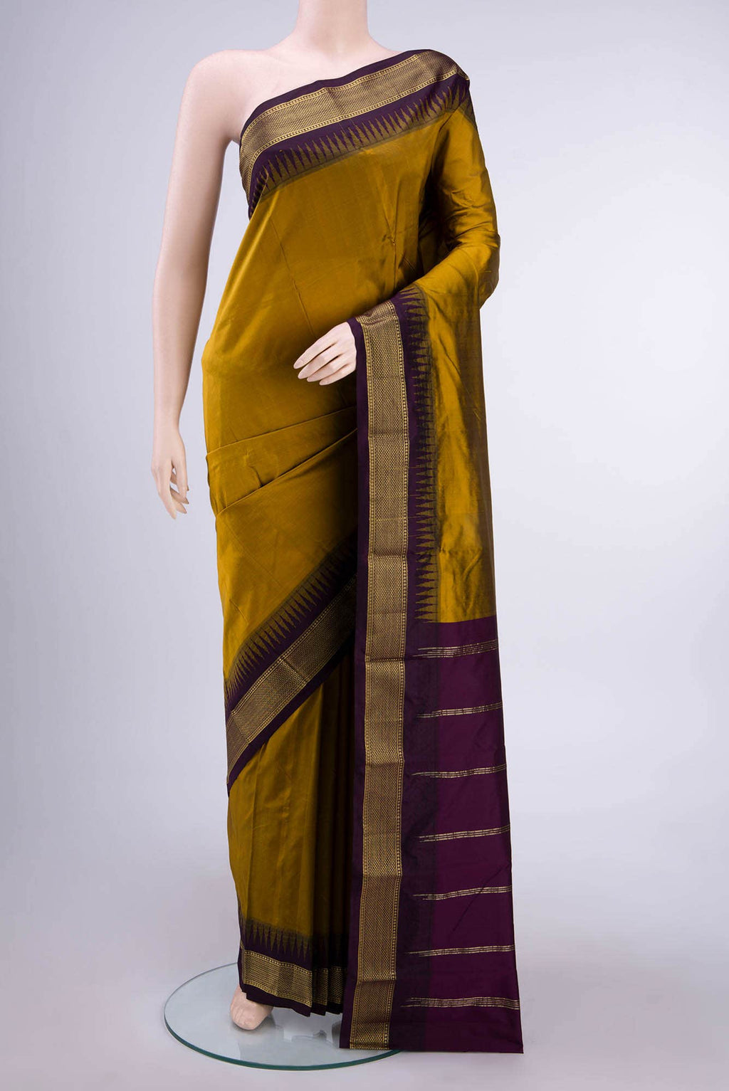 Golden Blended Bangalore Silk Saree
