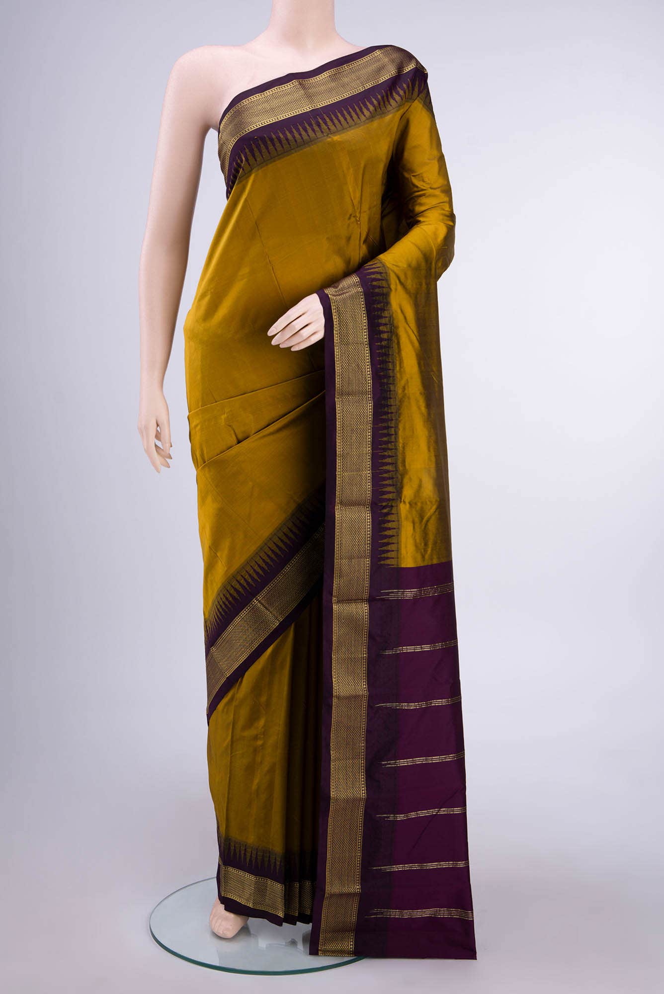 Golden Blended Bangalore Silk Saree