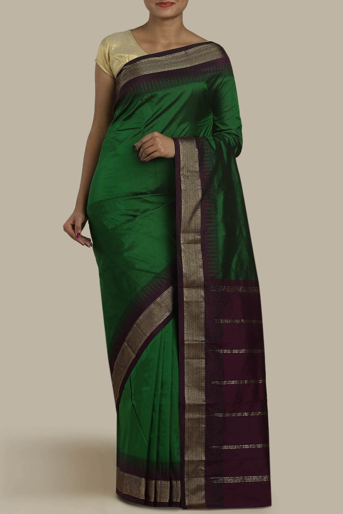 Green Blended Bangalore Silk Saree