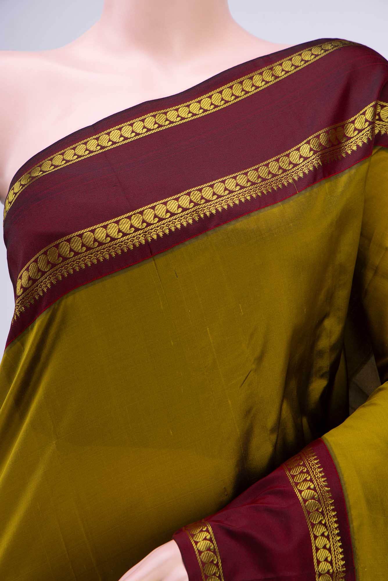 Mehandi Green Blended Bangalore Silk Saree