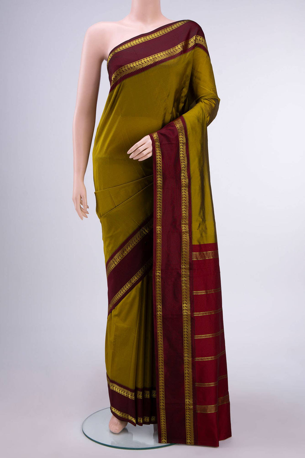 Mehandi Green Blended Bangalore Silk Saree