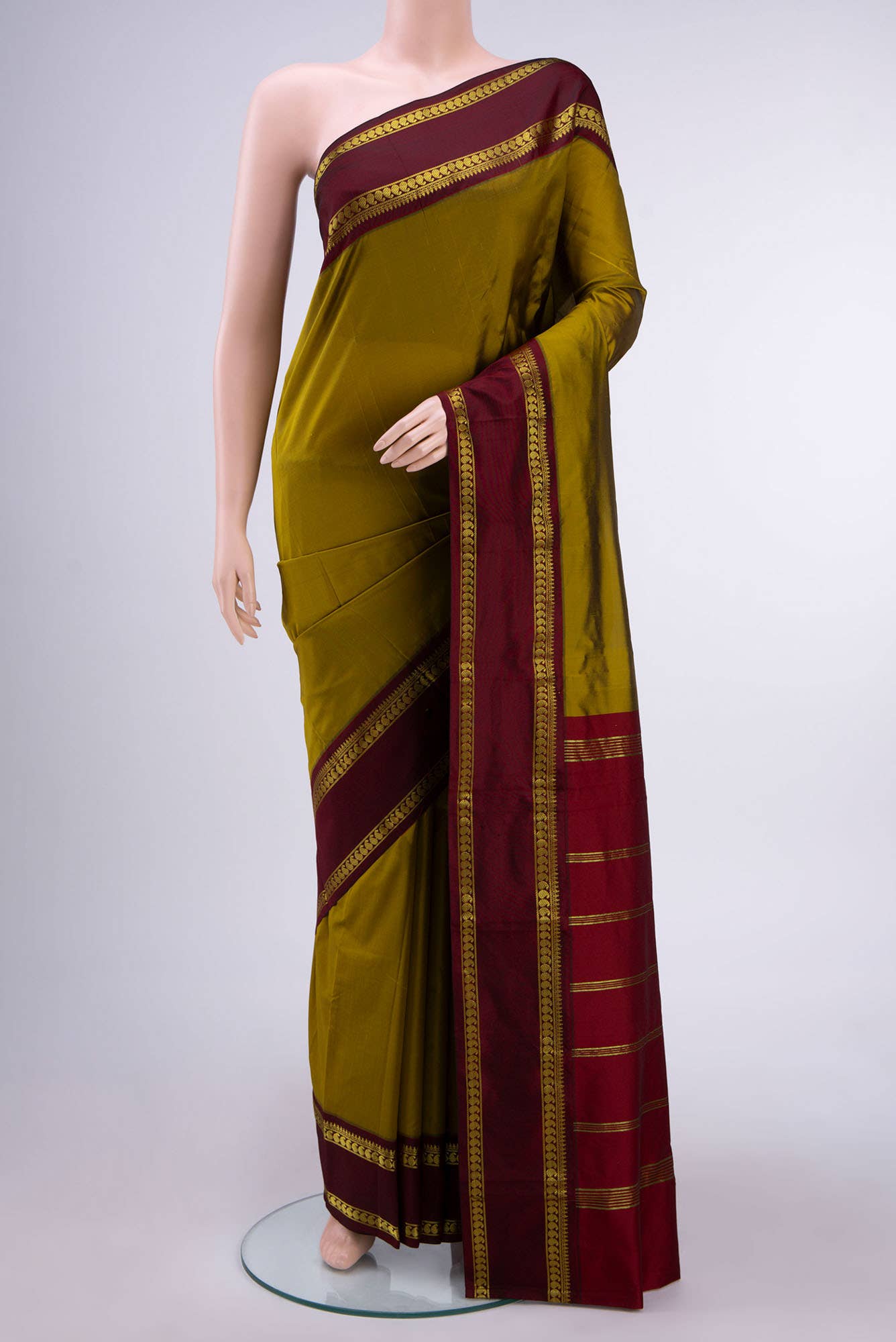 Mehandi Green Blended Bangalore Silk Saree