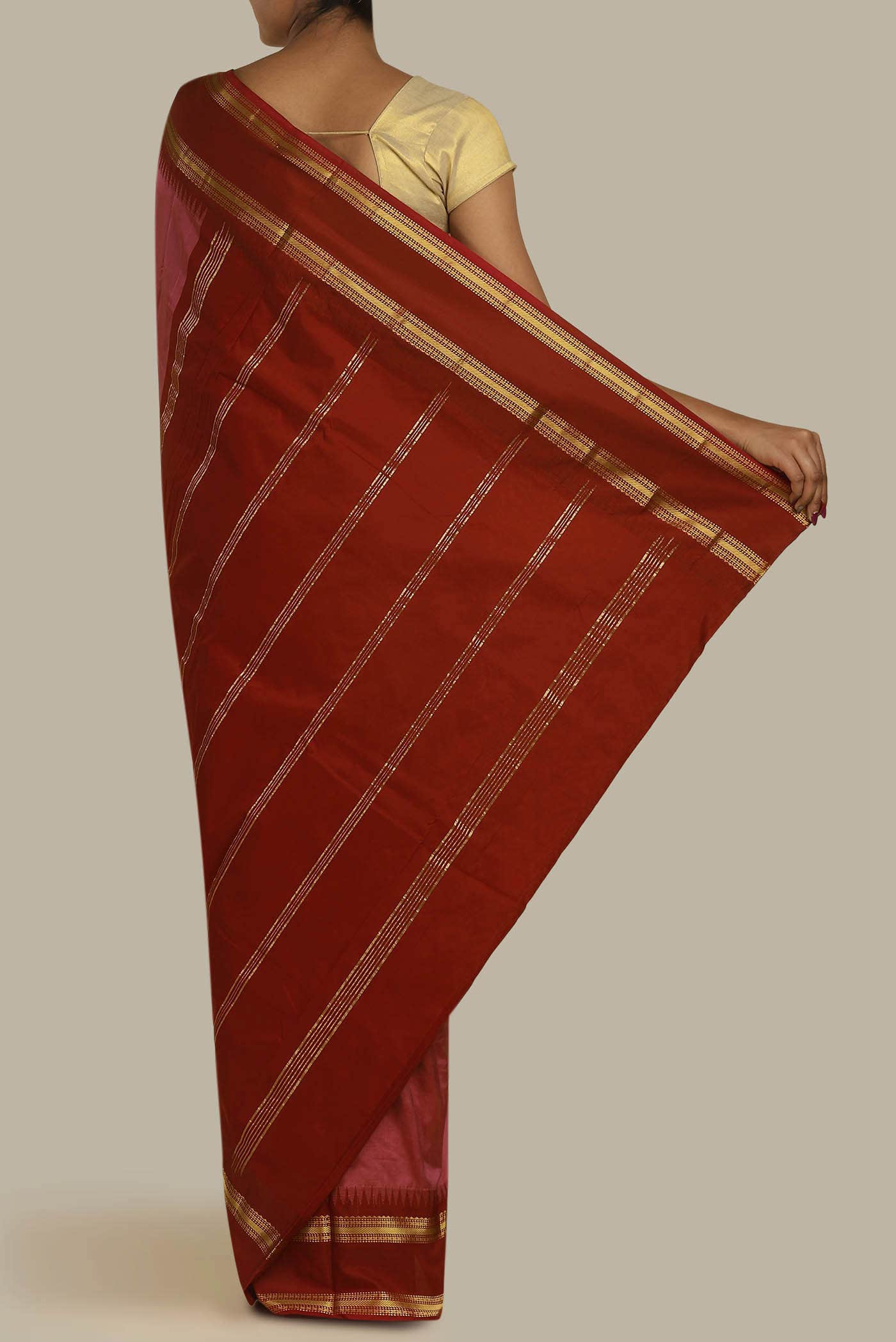 Coral Blended Bangalore Silk Saree
