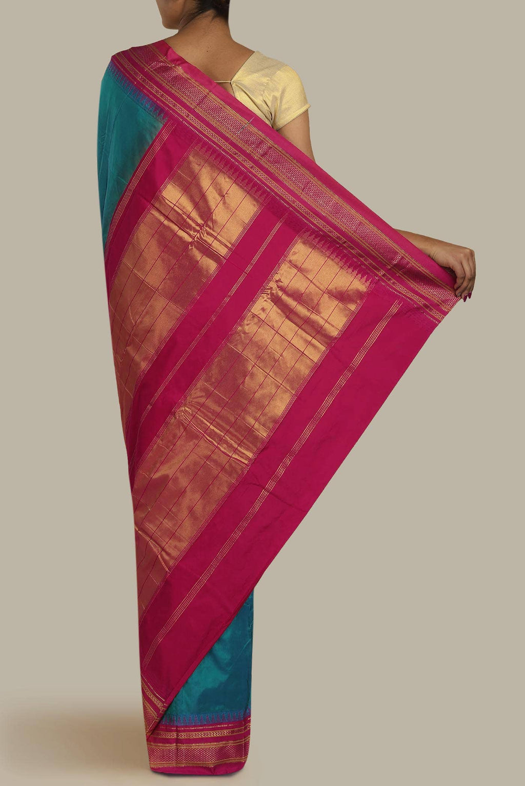 Blue Blended Bangalore Silk Saree