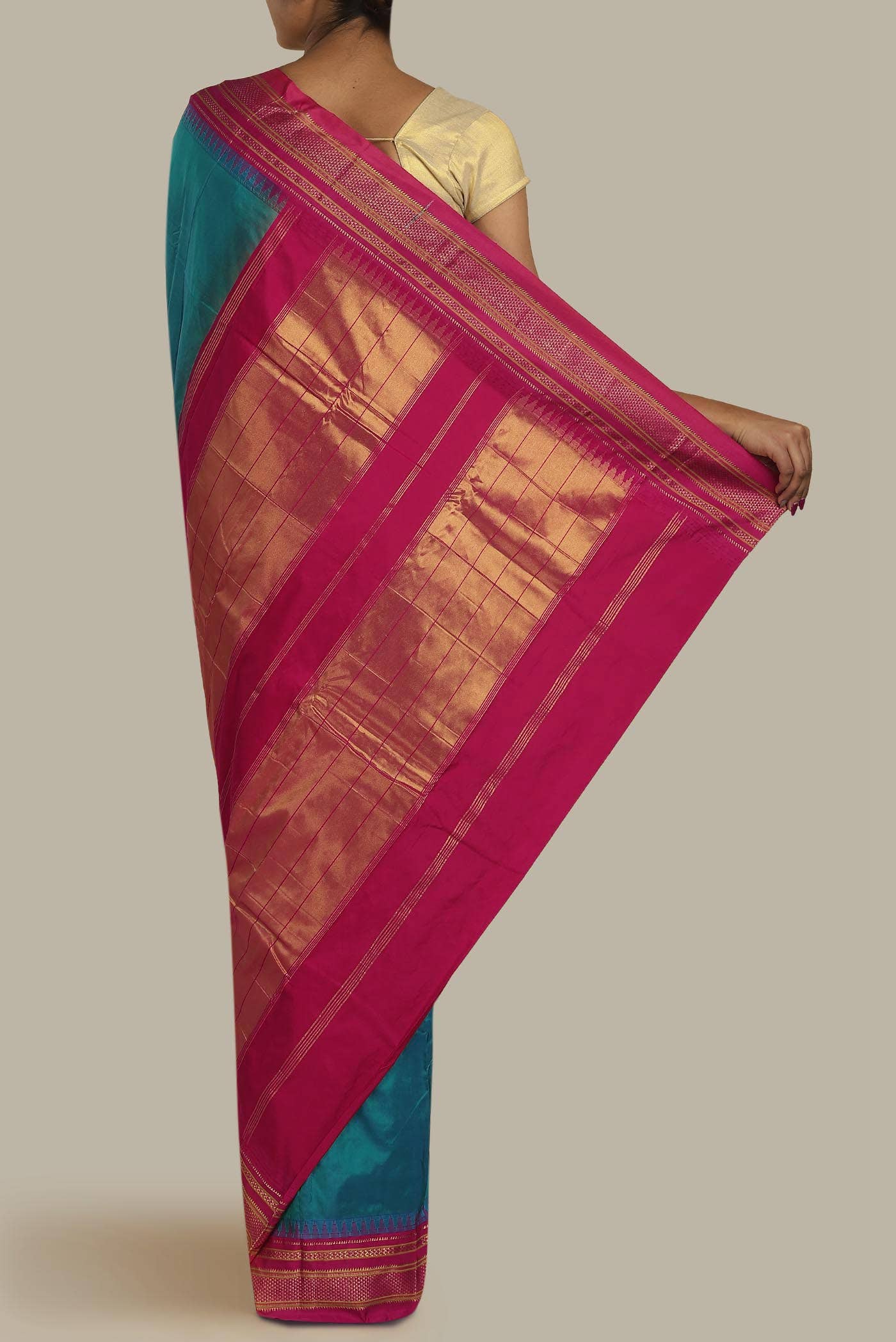 Blue Blended Bangalore Silk Saree
