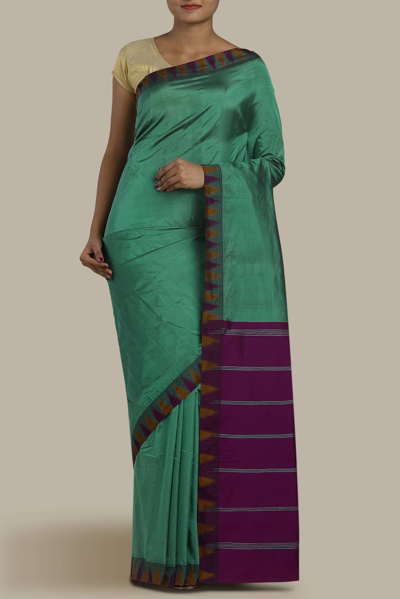 Green Blended Bangalore Silk Saree