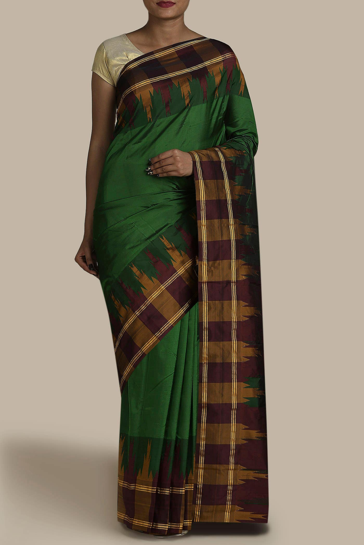 Green Blended Bangalore Silk Saree