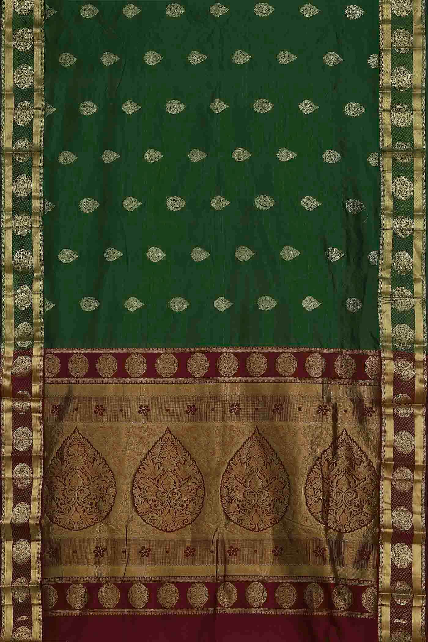 Green Blended Bangalore Silk Saree