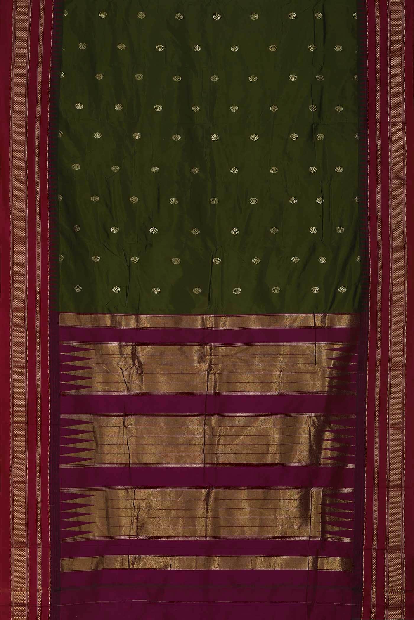 Mehandi Green Blended Bangalore Silk Saree