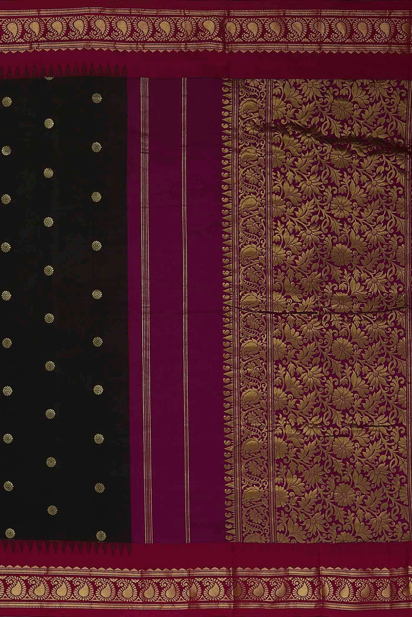 Black Blended Bangalore Silk Saree