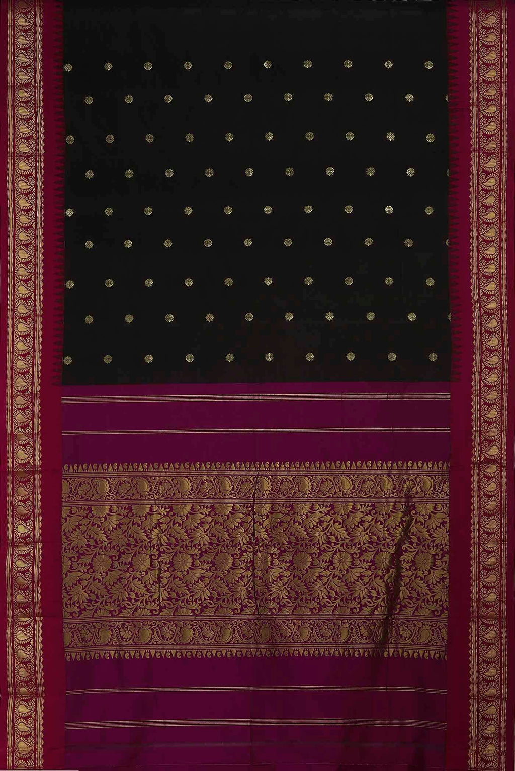 Black Blended Bangalore Silk Saree