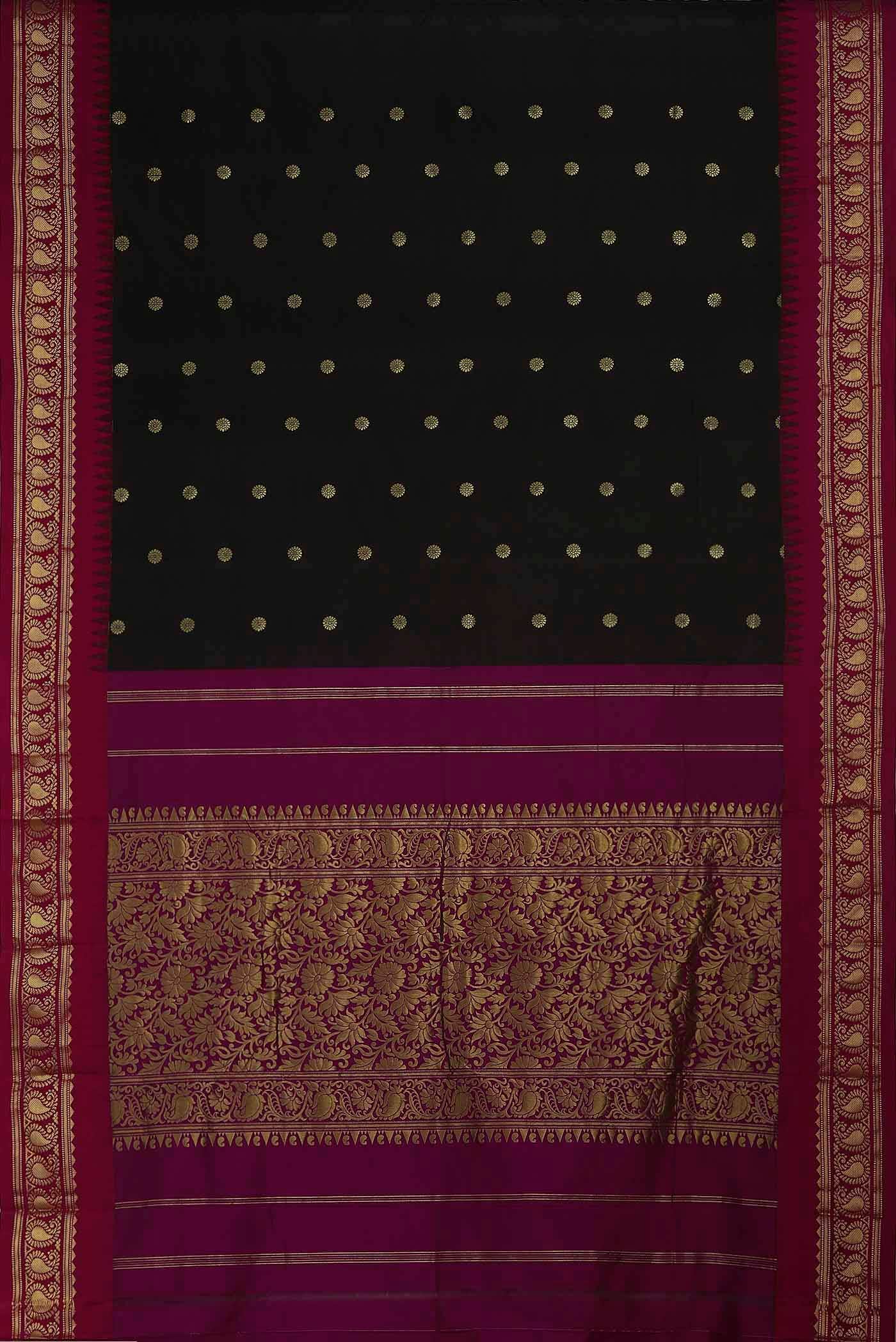 Black Blended Bangalore Silk Saree