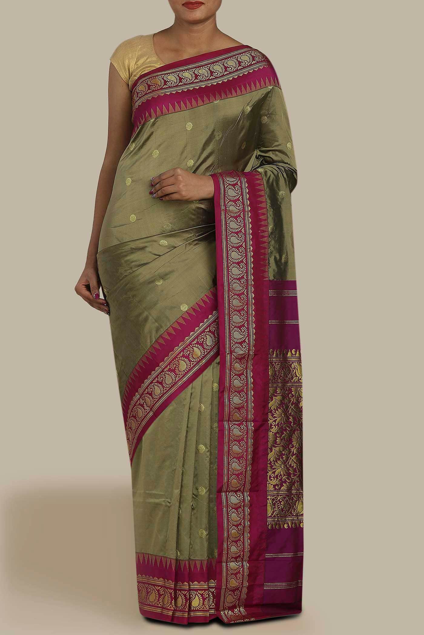 Green Blended Bangalore Silk Saree
