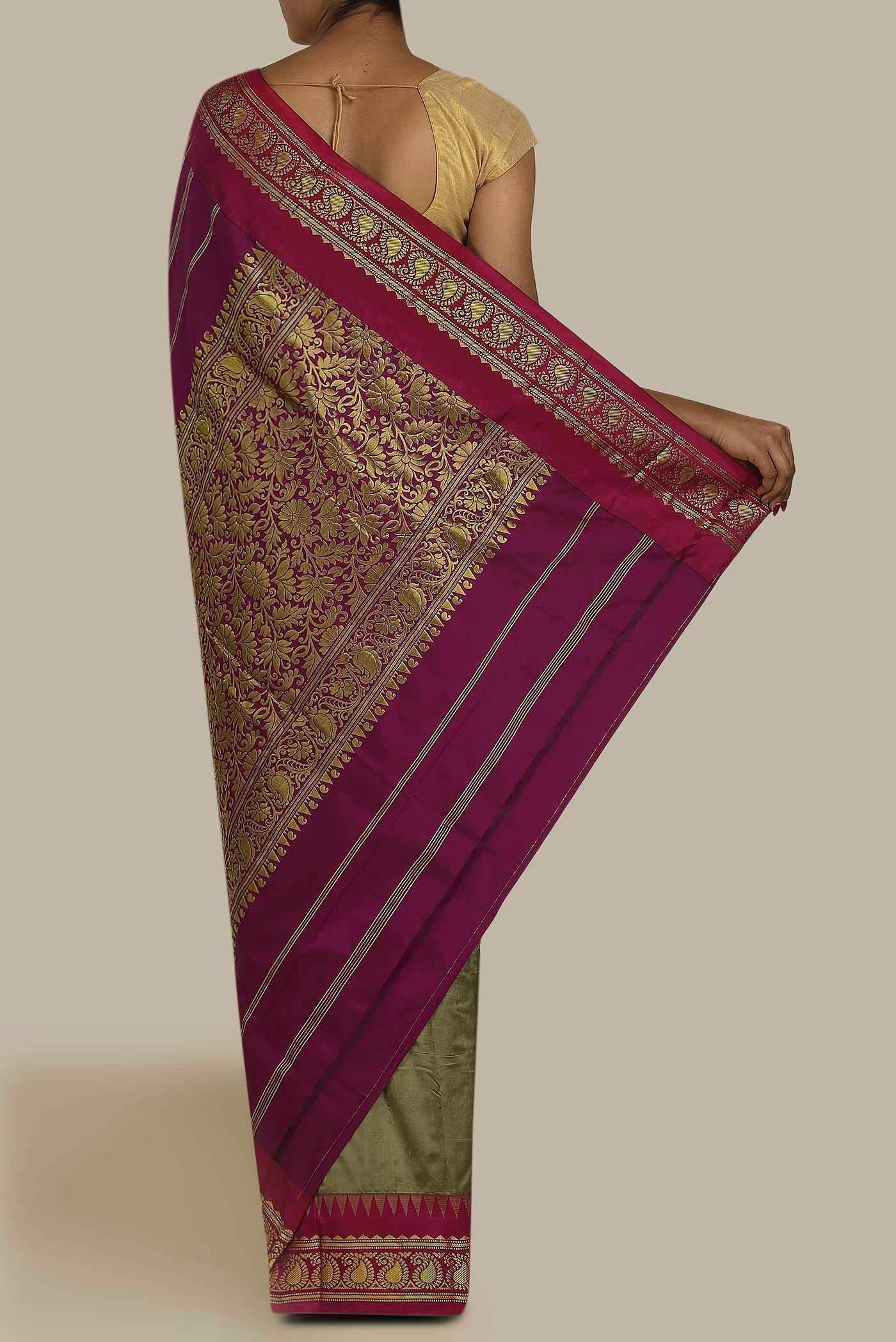 Green Blended Bangalore Silk Saree