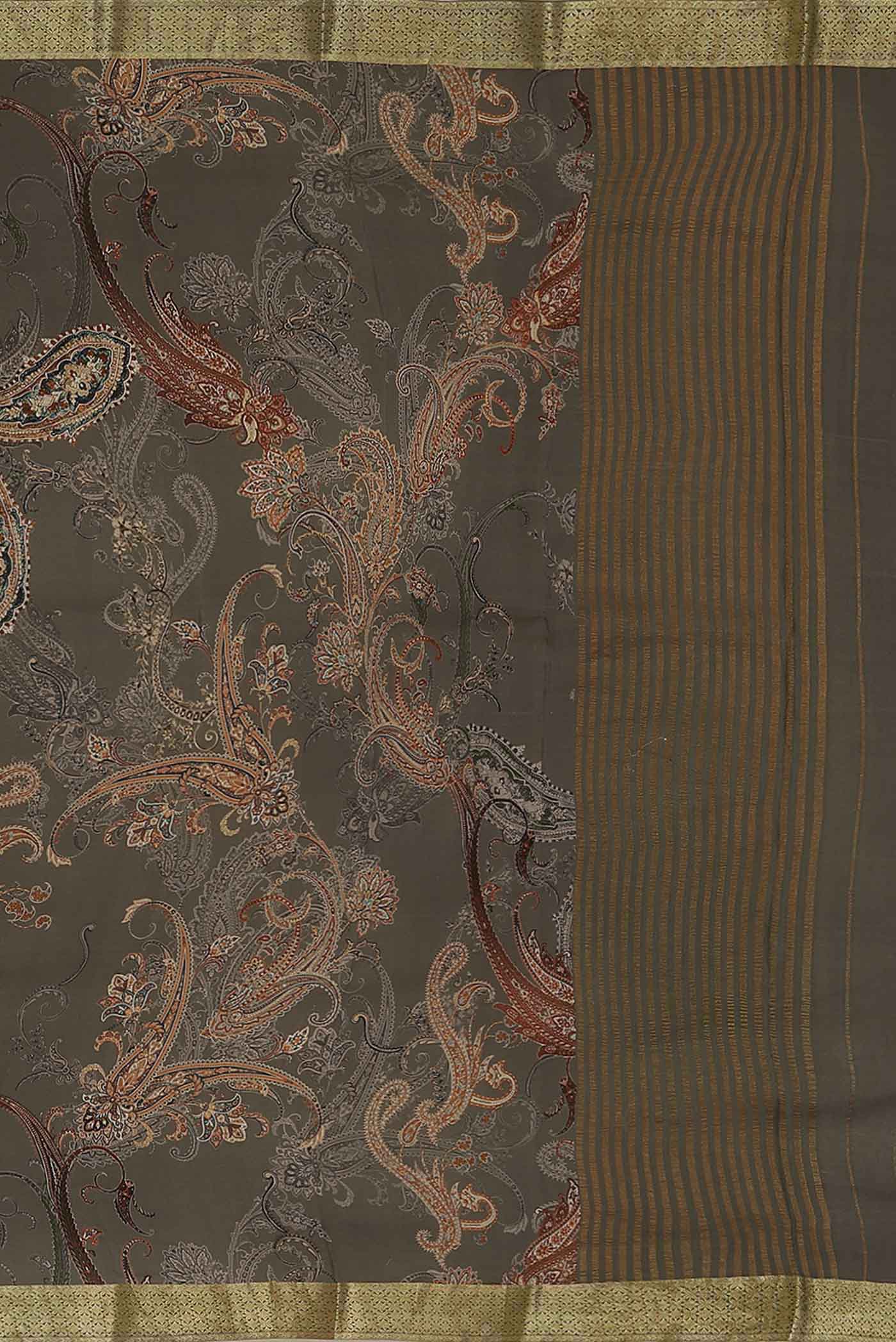 Mauve Mysore Crepe Saree